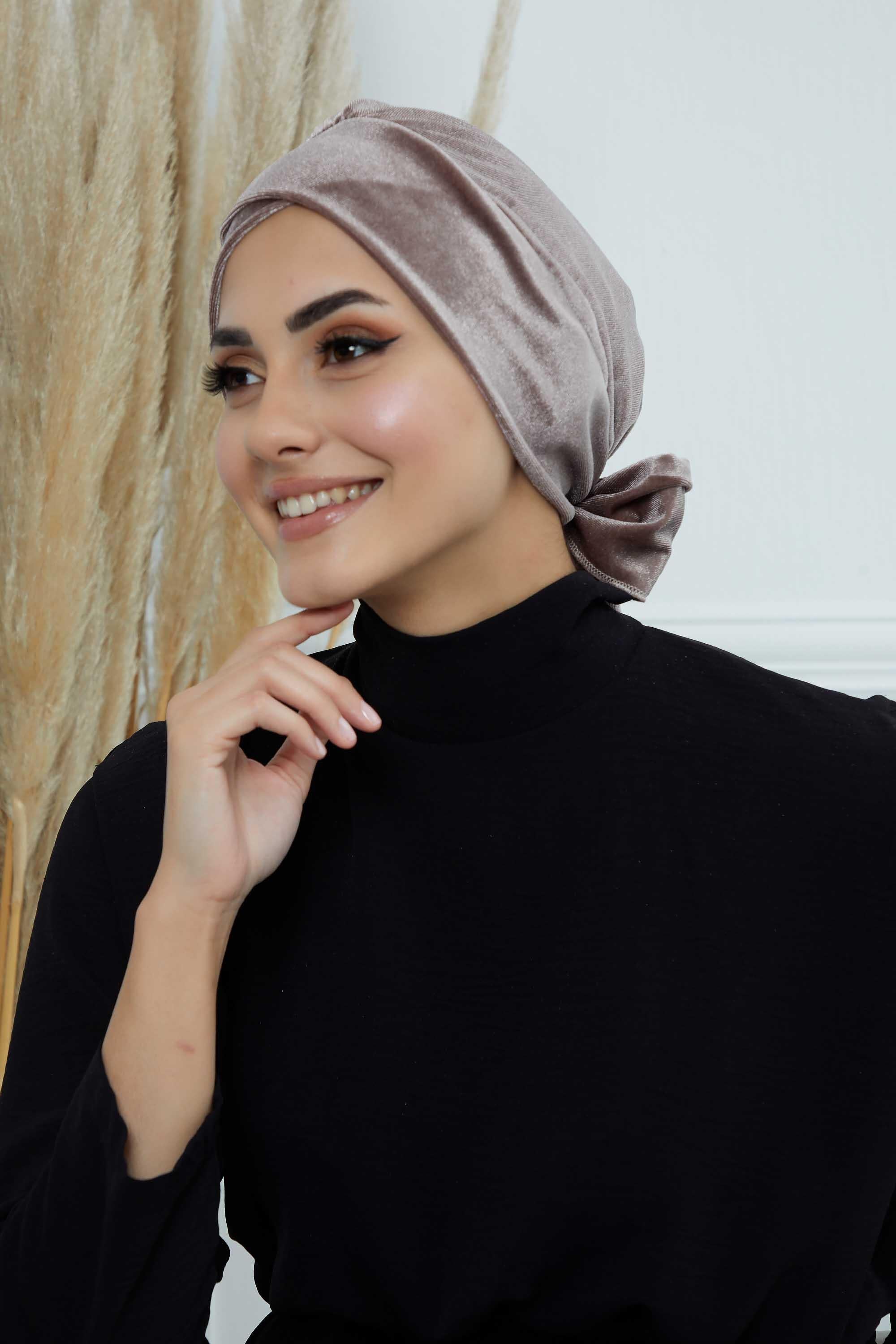 Kuşaklı Kadife Bone,B-31K
