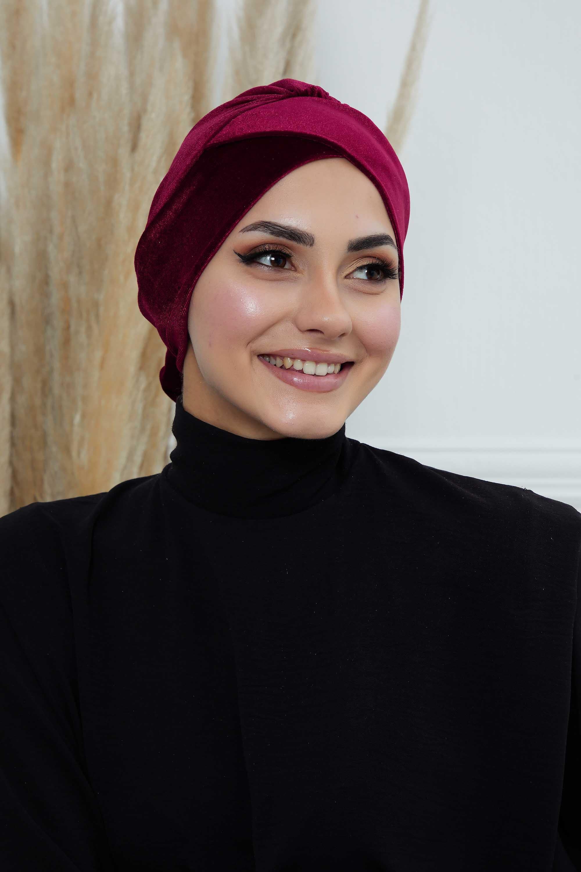 Kuşaklı Kadife Bone,B-31K