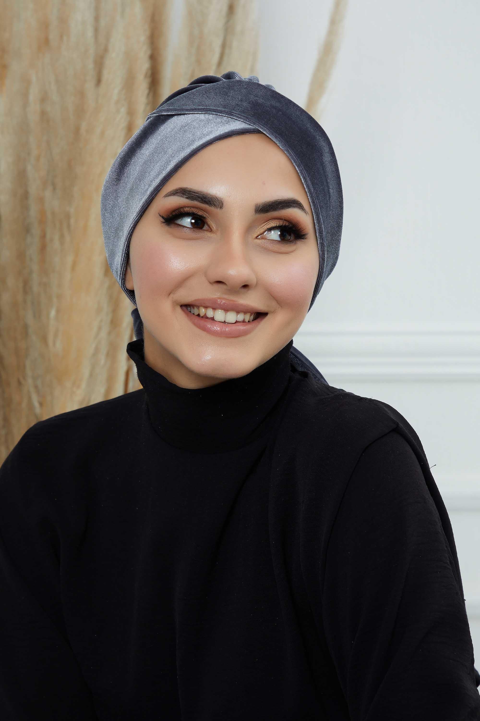 Kuşaklı Kadife Bone,B-31K