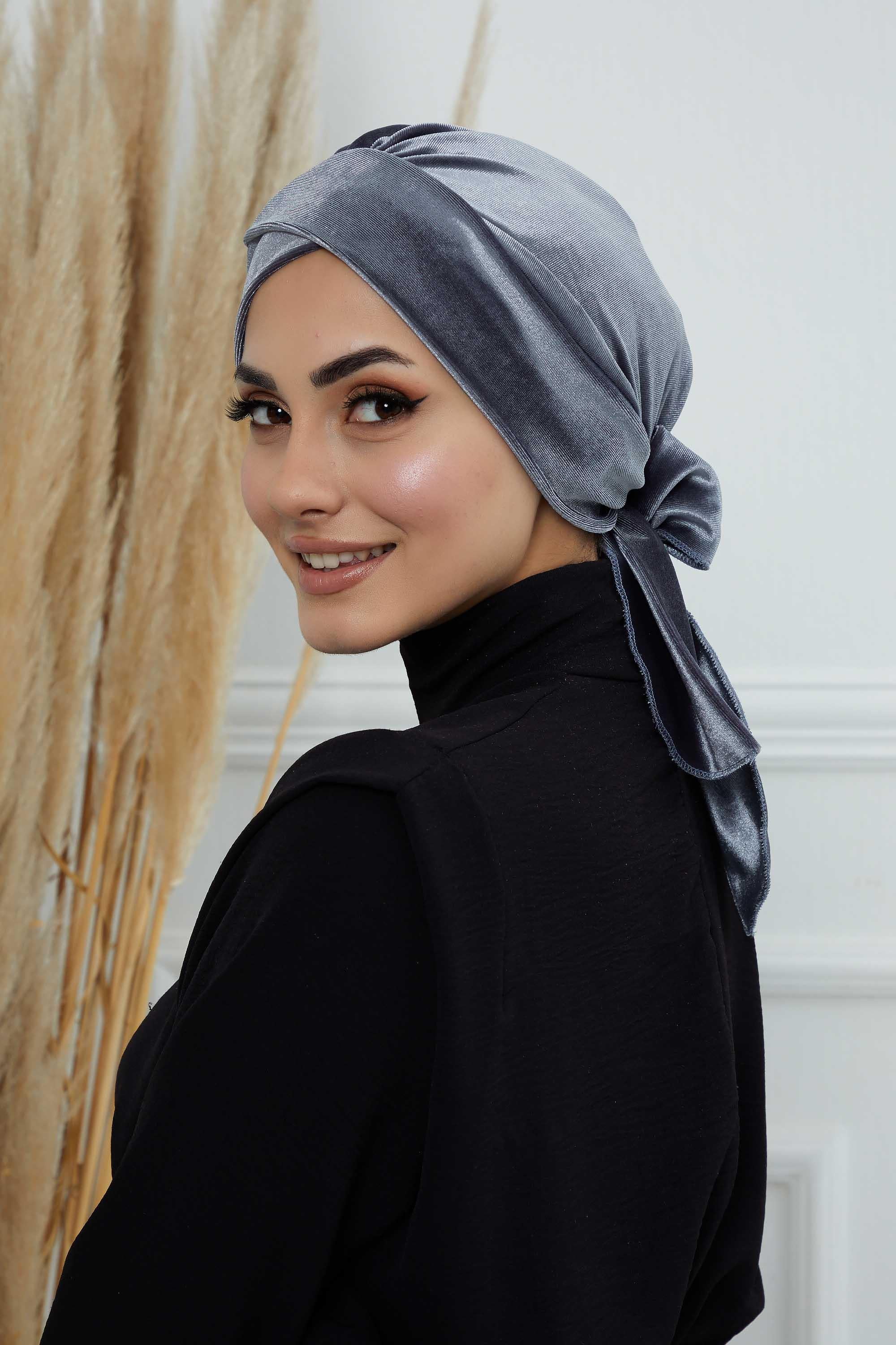 Kuşaklı Kadife Bone,B-31K
