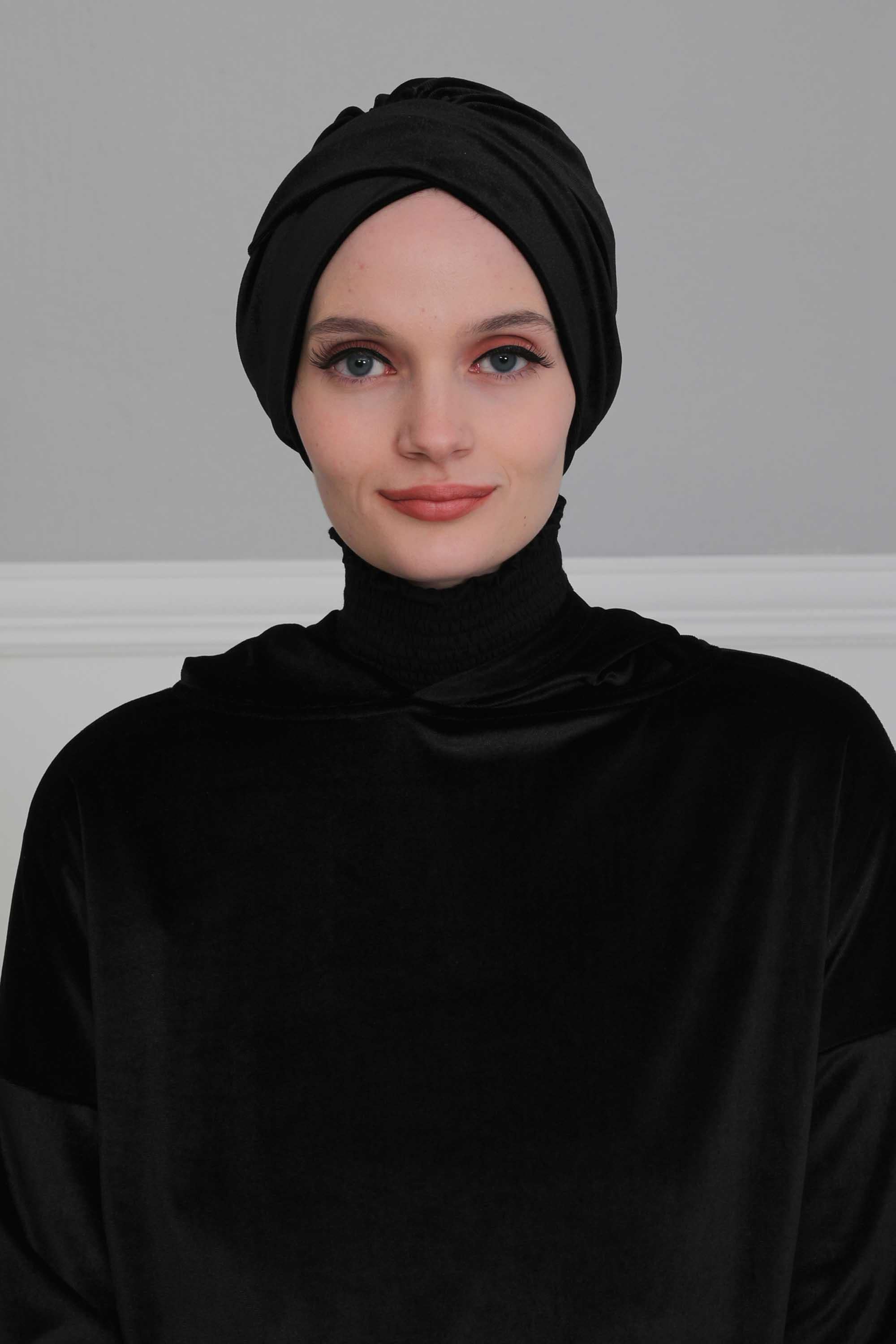 Kuşaklı Kadife Bone,B-31K