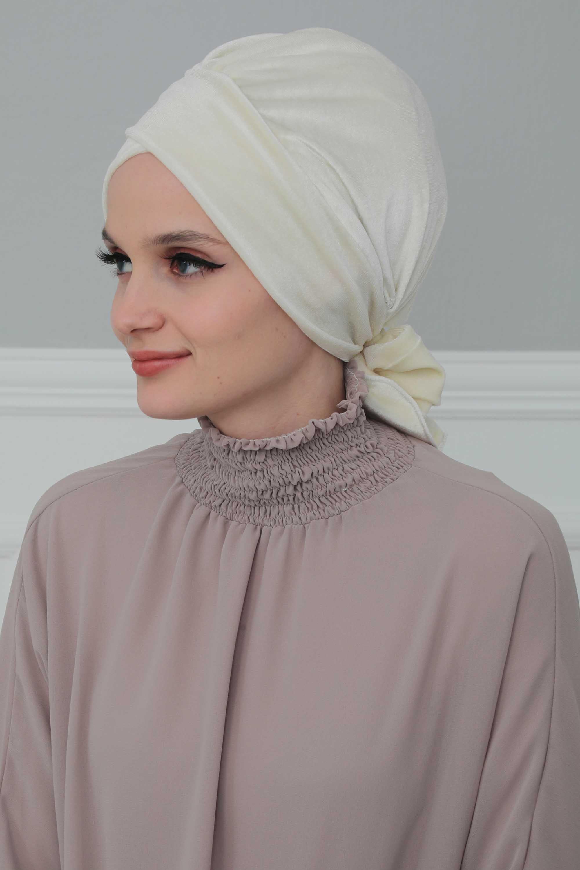 Kuşaklı Kadife Bone,B-31K