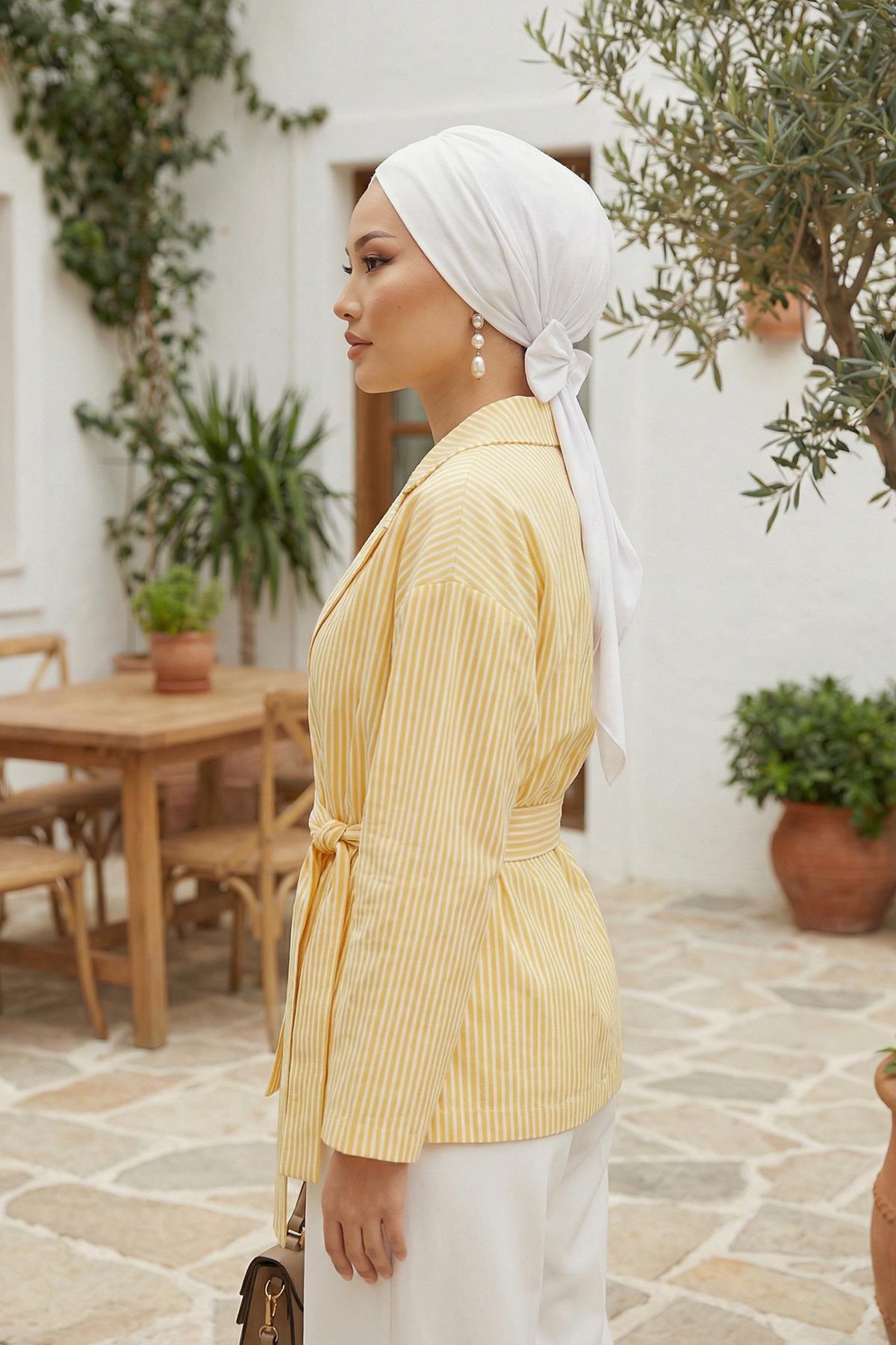 Kuşaklı Rahat Penye Bone,B-31
