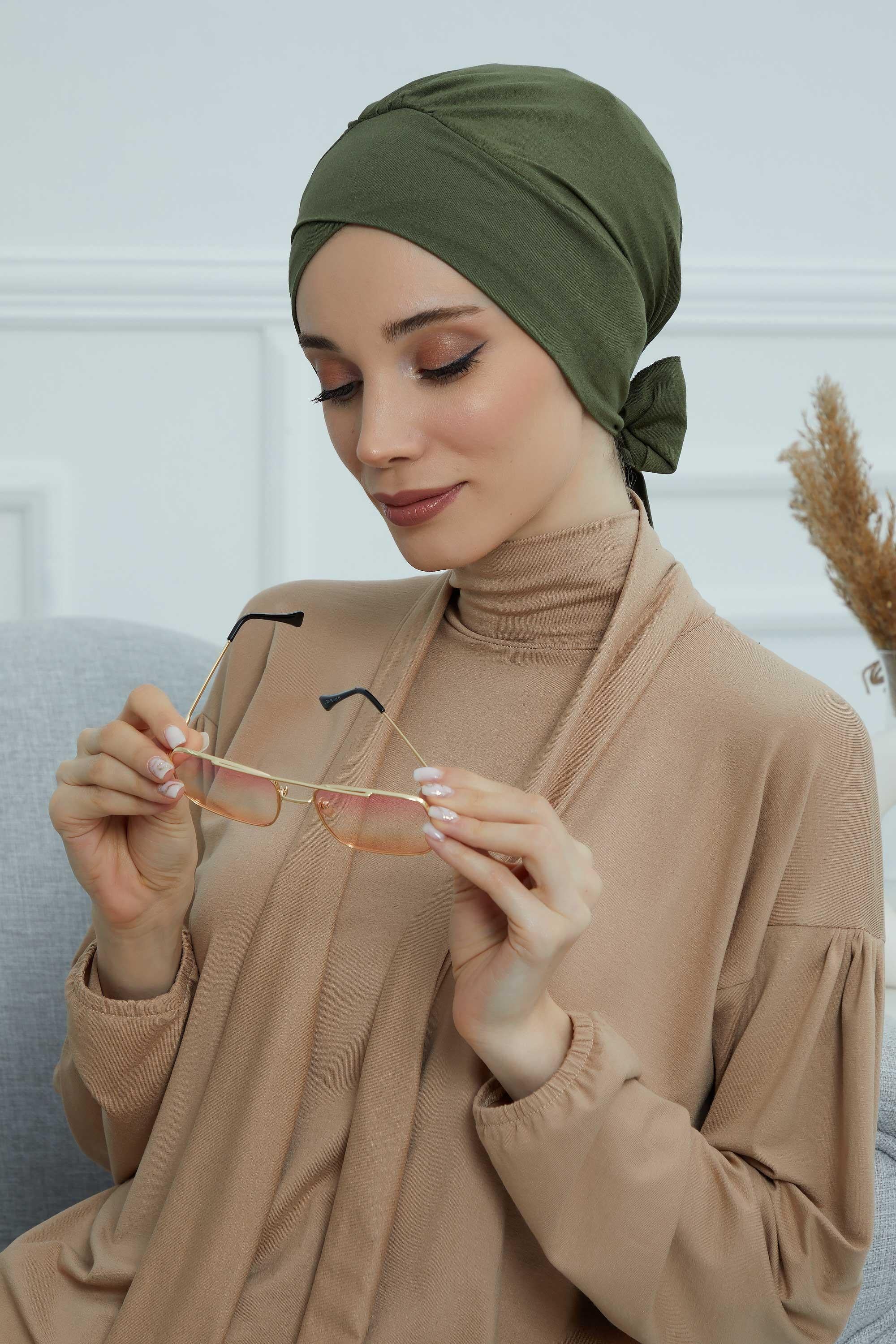 Kuşaklı Rahat Penye Bone,B-31