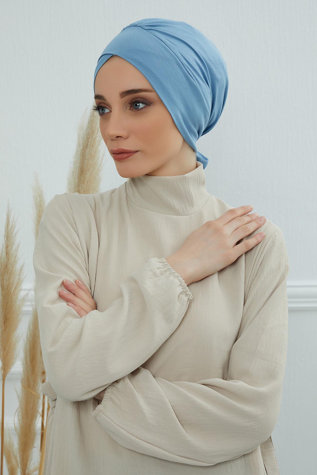 Kuşaklı Rahat Penye Bone,B-31
