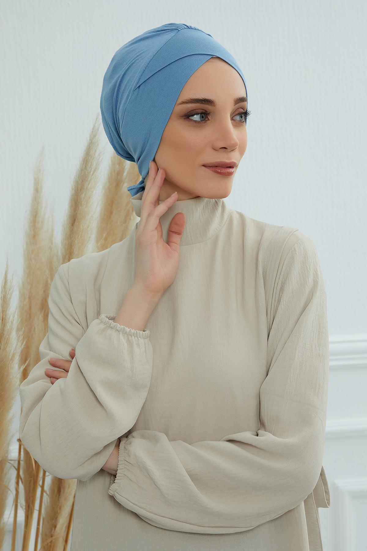Kuşaklı Rahat Penye Bone,B-31