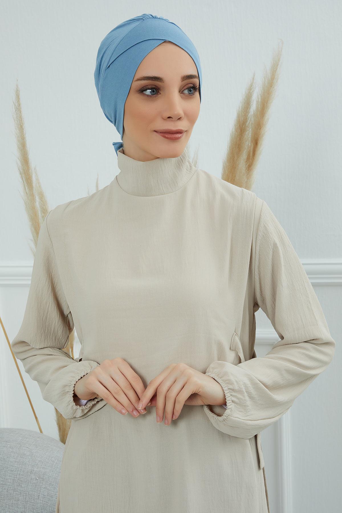Kuşaklı Rahat Penye Bone,B-31
