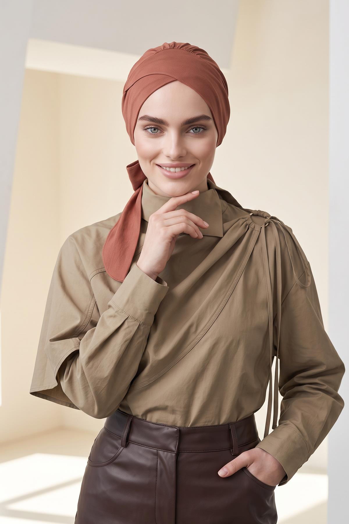 Kuşaklı Rahat Penye Bone,B-31