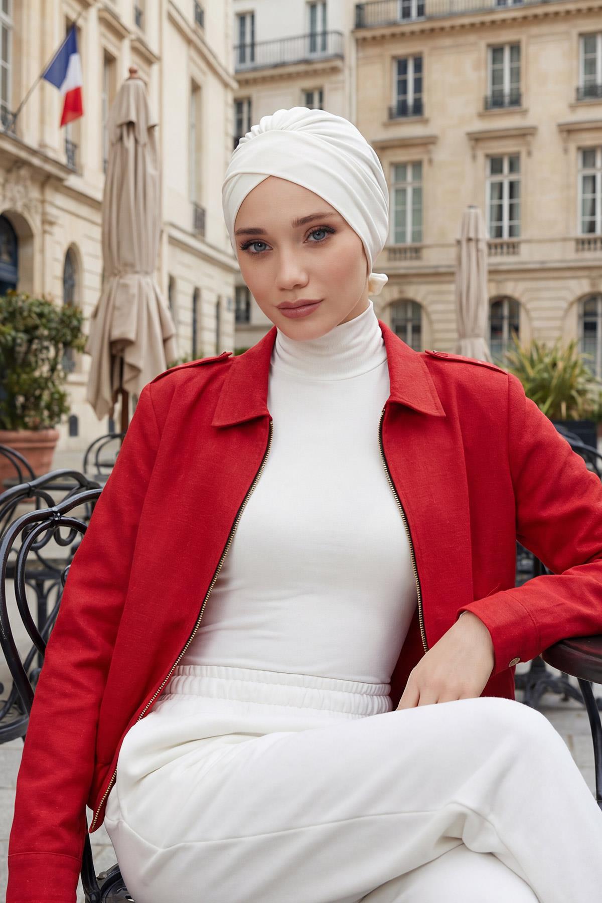 Kuşaklı Rahat Penye Bone,B-31