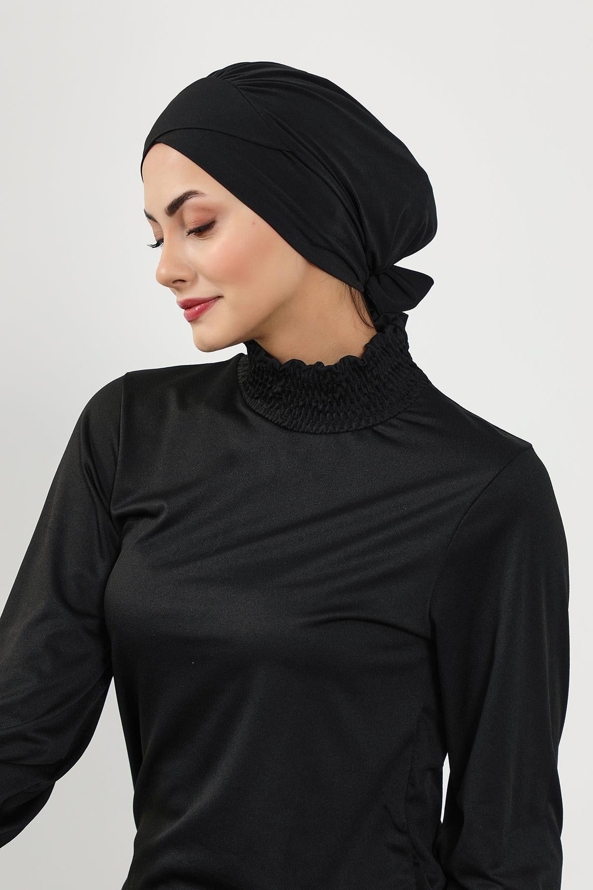 Kuşaklı Tesettür (Deniz,Havuz) Yüzücü Bonesi,B-31SN