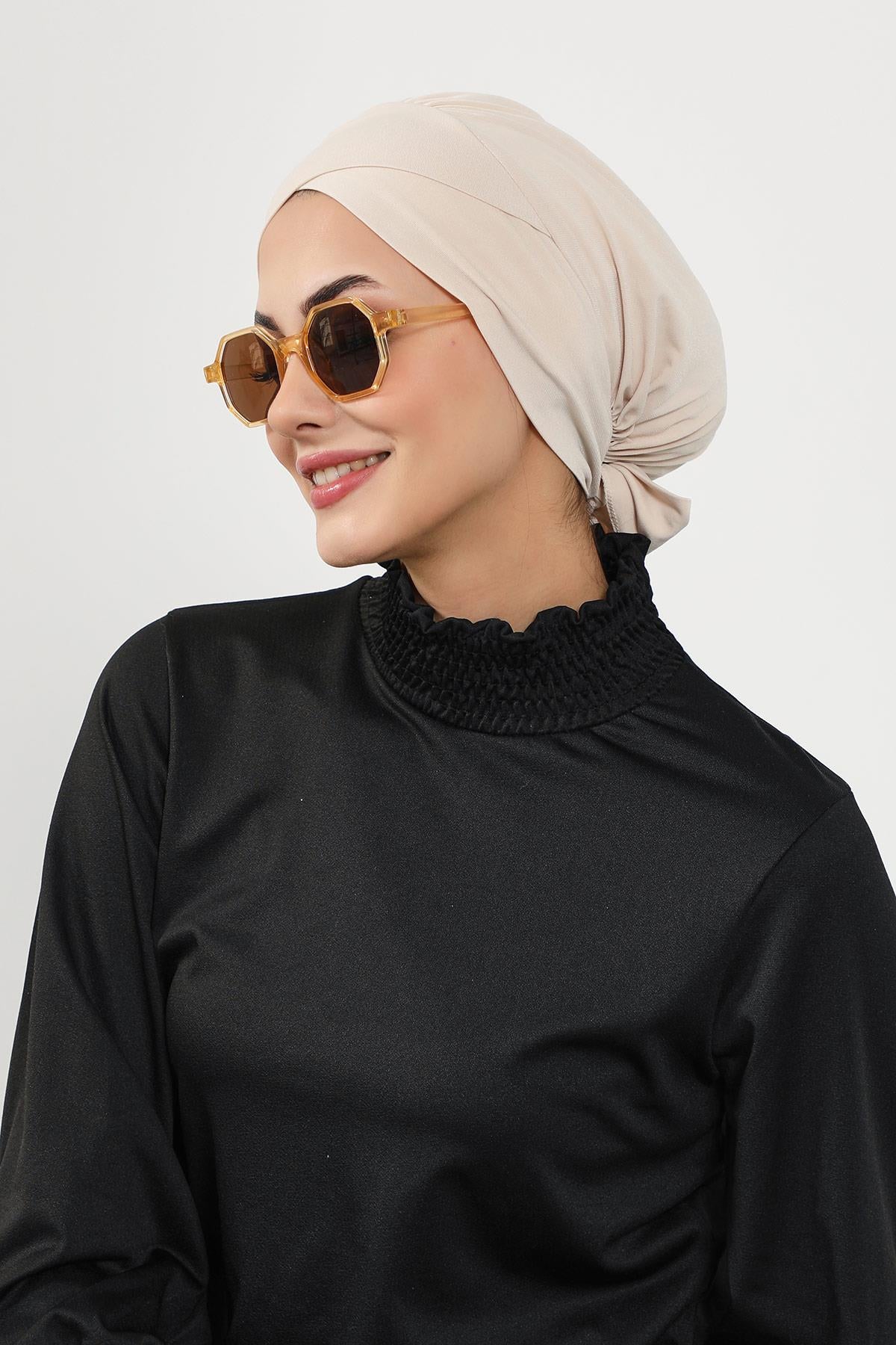 Kuşaklı Tesettür (Deniz,Havuz) Yüzücü Bonesi,B-31SN