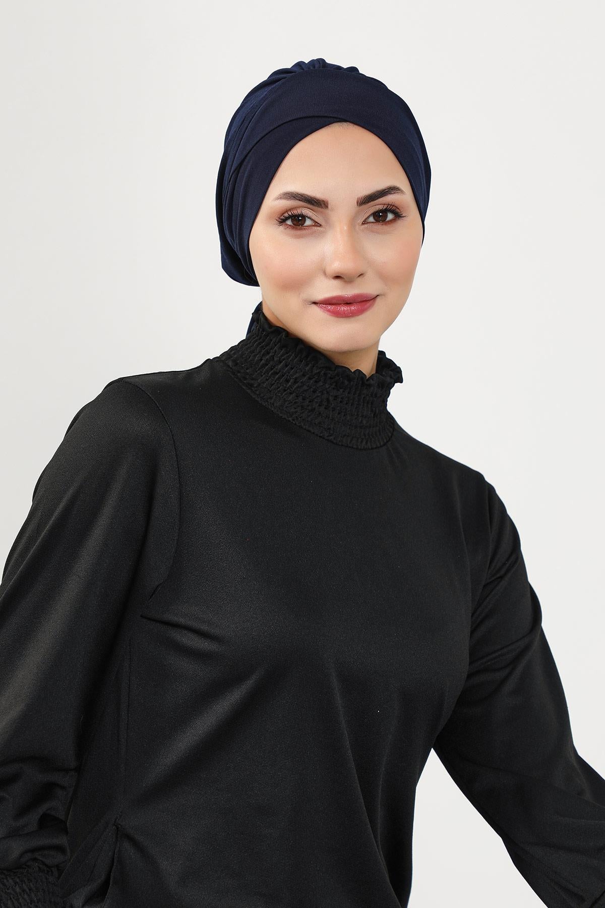 Kuşaklı Tesettür (Deniz,Havuz) Yüzücü Bonesi,B-31SN