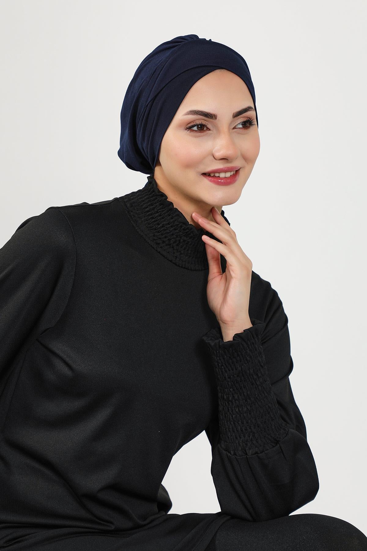 Kuşaklı Tesettür (Deniz,Havuz) Yüzücü Bonesi,B-31SN