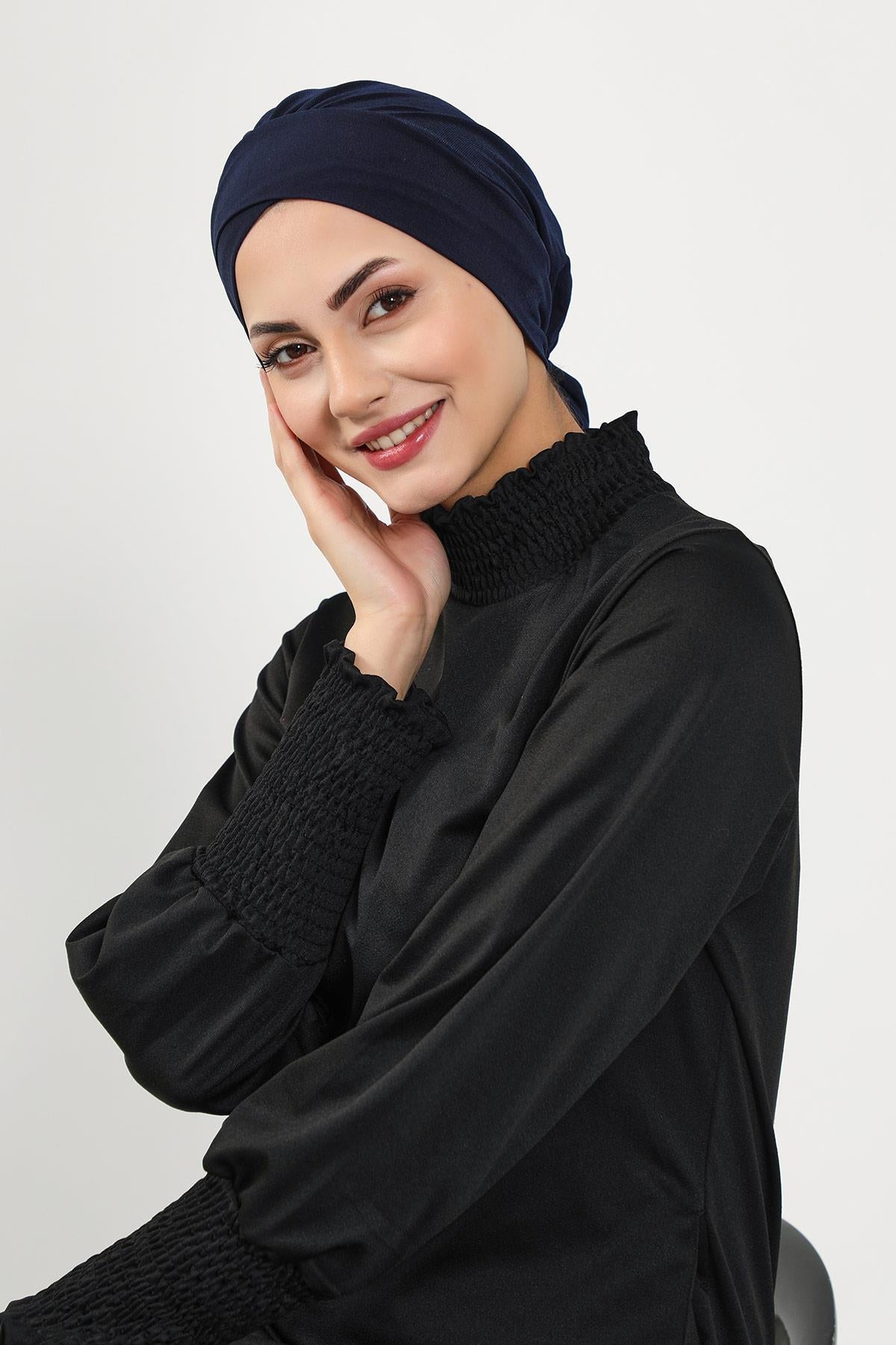 Kuşaklı Tesettür (Deniz,Havuz) Yüzücü Bonesi,B-31SN