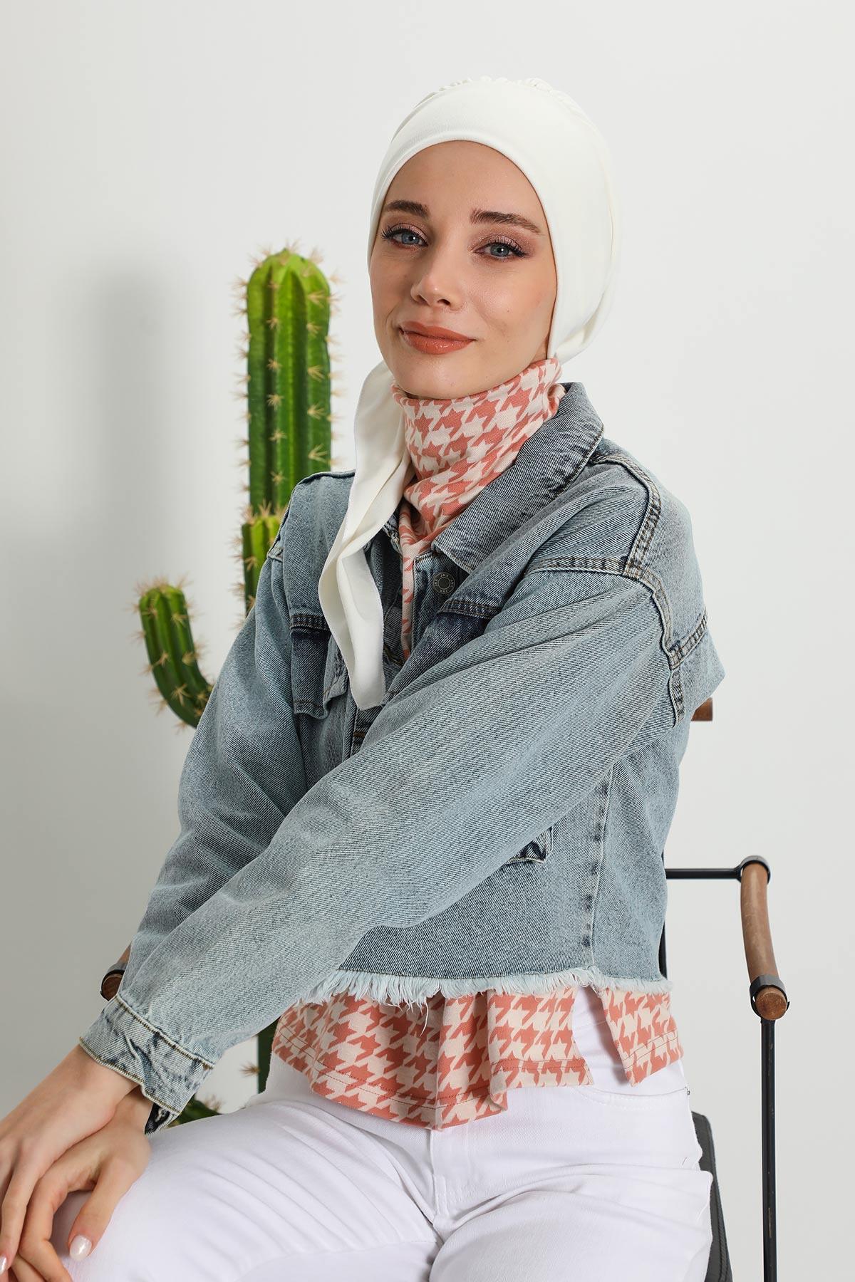 Kuyruklu Tesettür Bone,B-49RB