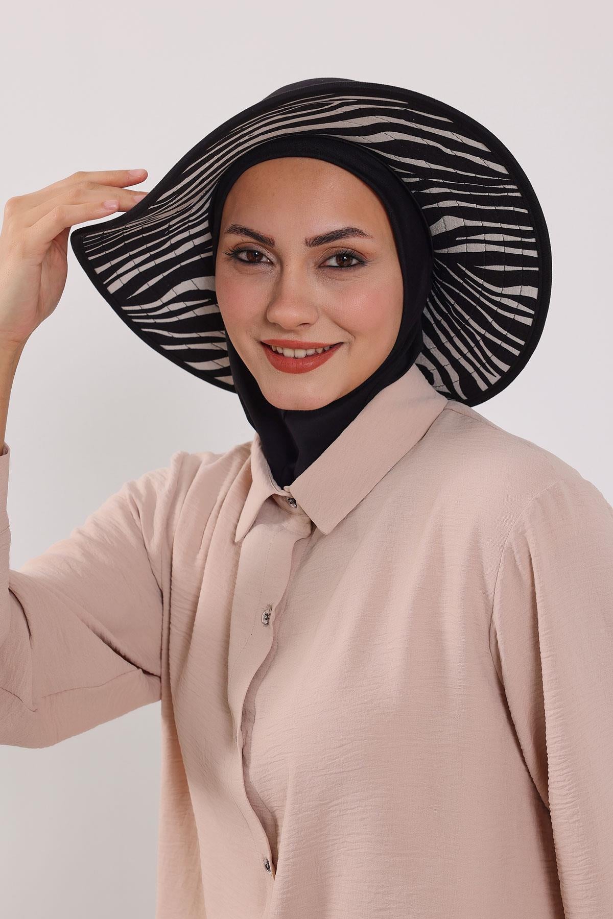 Ninja Boneli Çıkarılabilir Desenli Şapkalı Bone Türban,S-6D