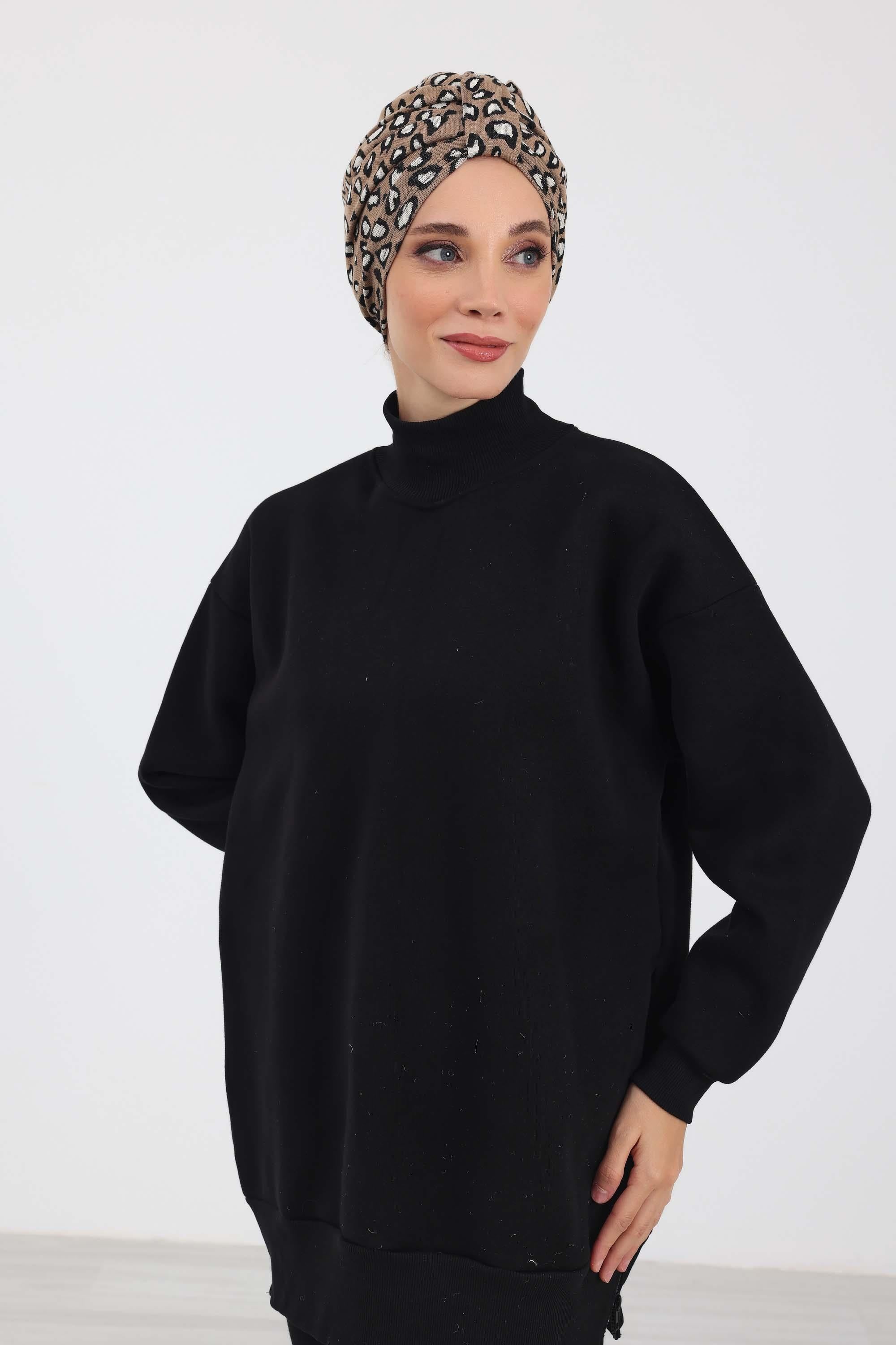 Ön Kemer Detaylı Desenli Bone,B-68DIV