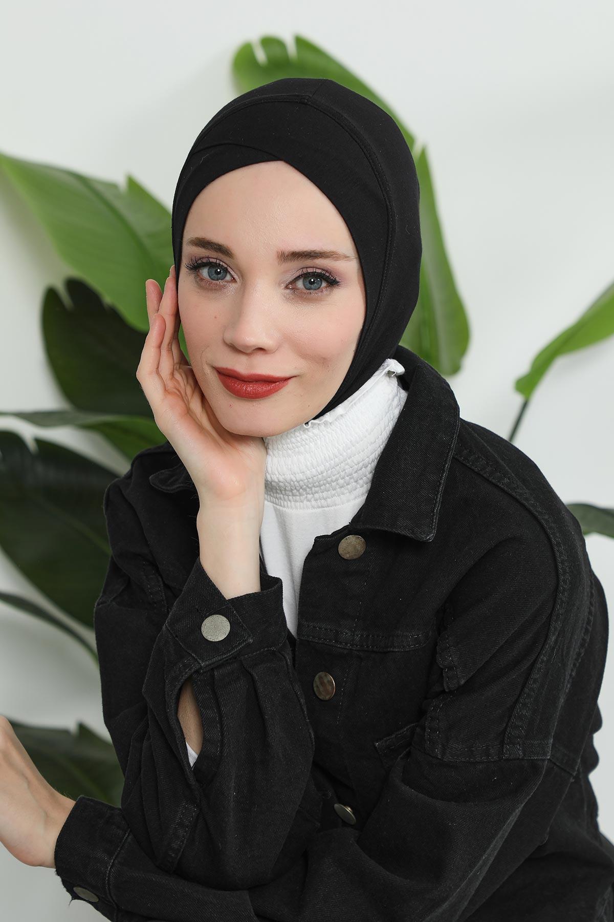 Önü Çapraz Detaylı Penye Bone,TB-4,TB-4