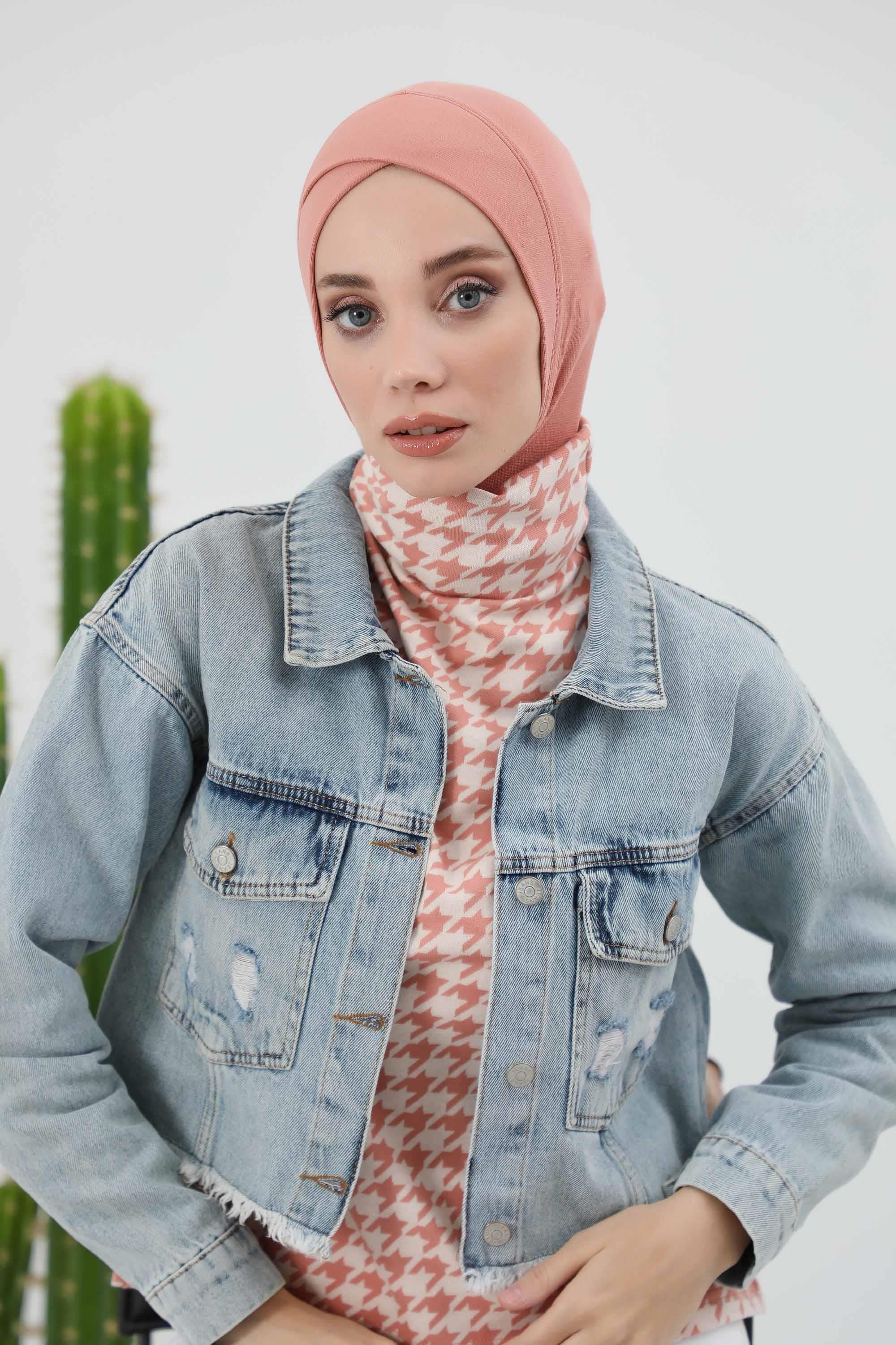 Önü Çapraz Detaylı Tesettür Bone,TB-4RB