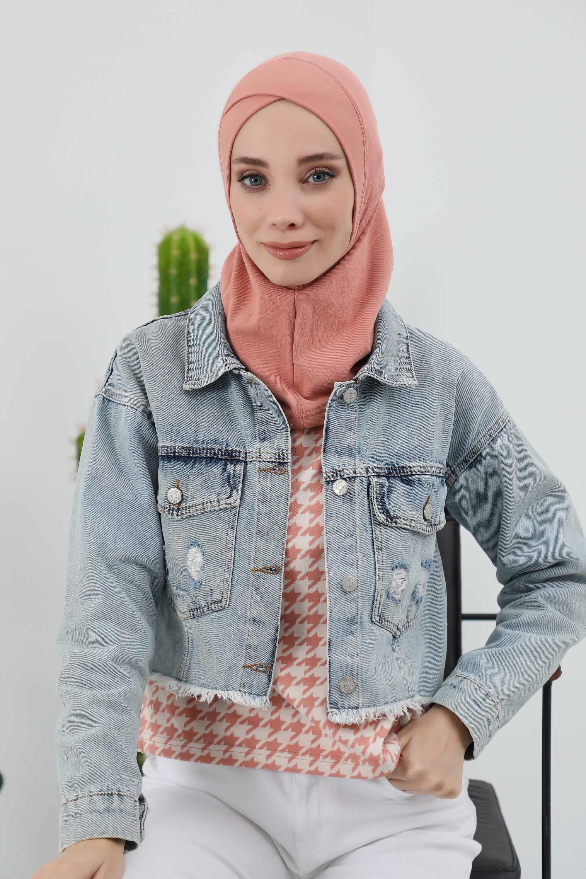 Önü Çapraz Detaylı Tesettür Bone,TB-4RB