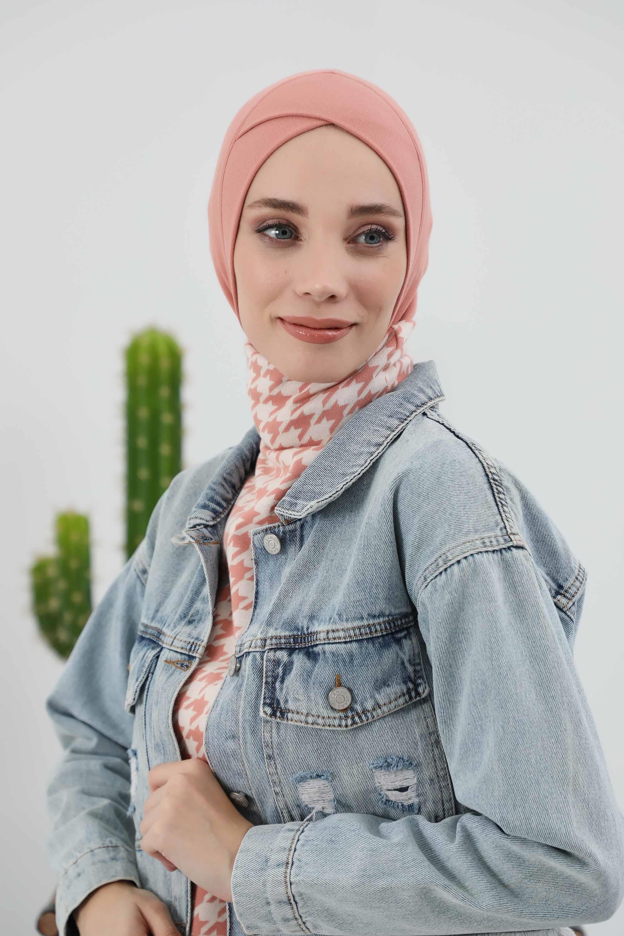 Önü Çapraz Detaylı Tesettür Bone,TB-4RB