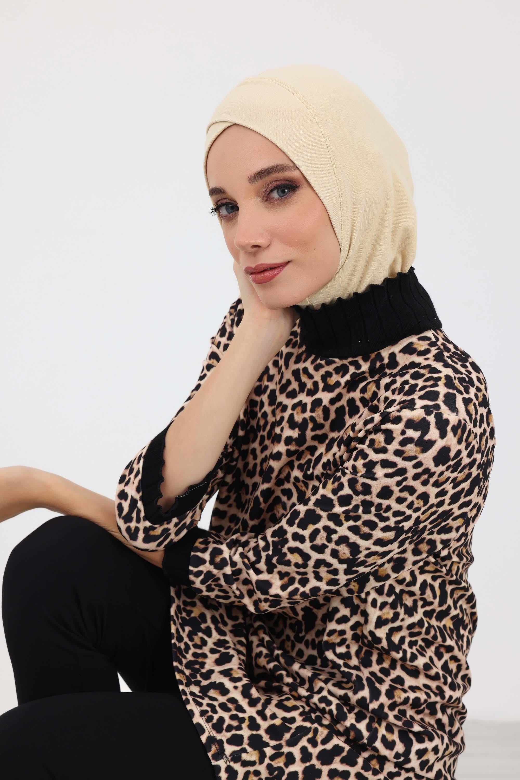 Önü Çapraz Detaylı Tesettür Bone,TB-4RB