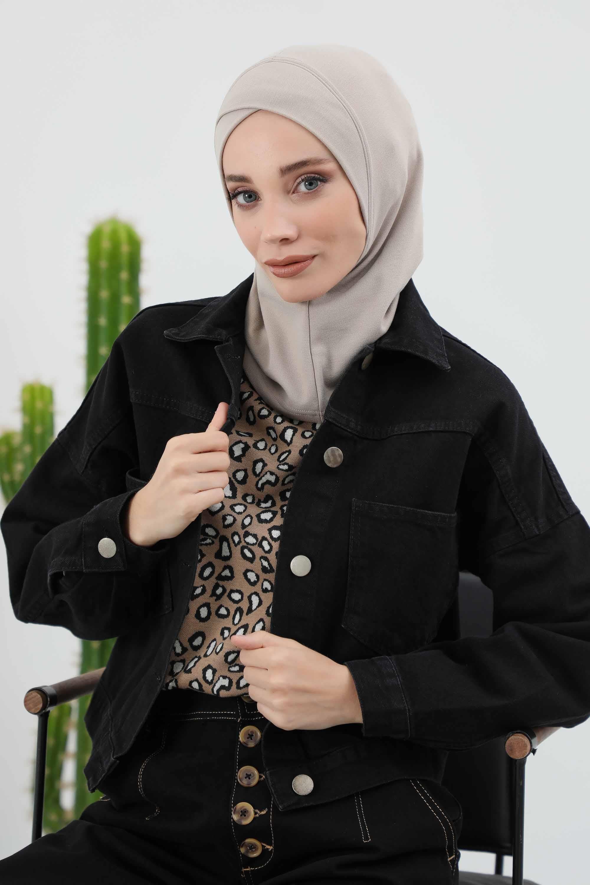 Önü Çapraz Detaylı Tesettür Bone,TB-4RB