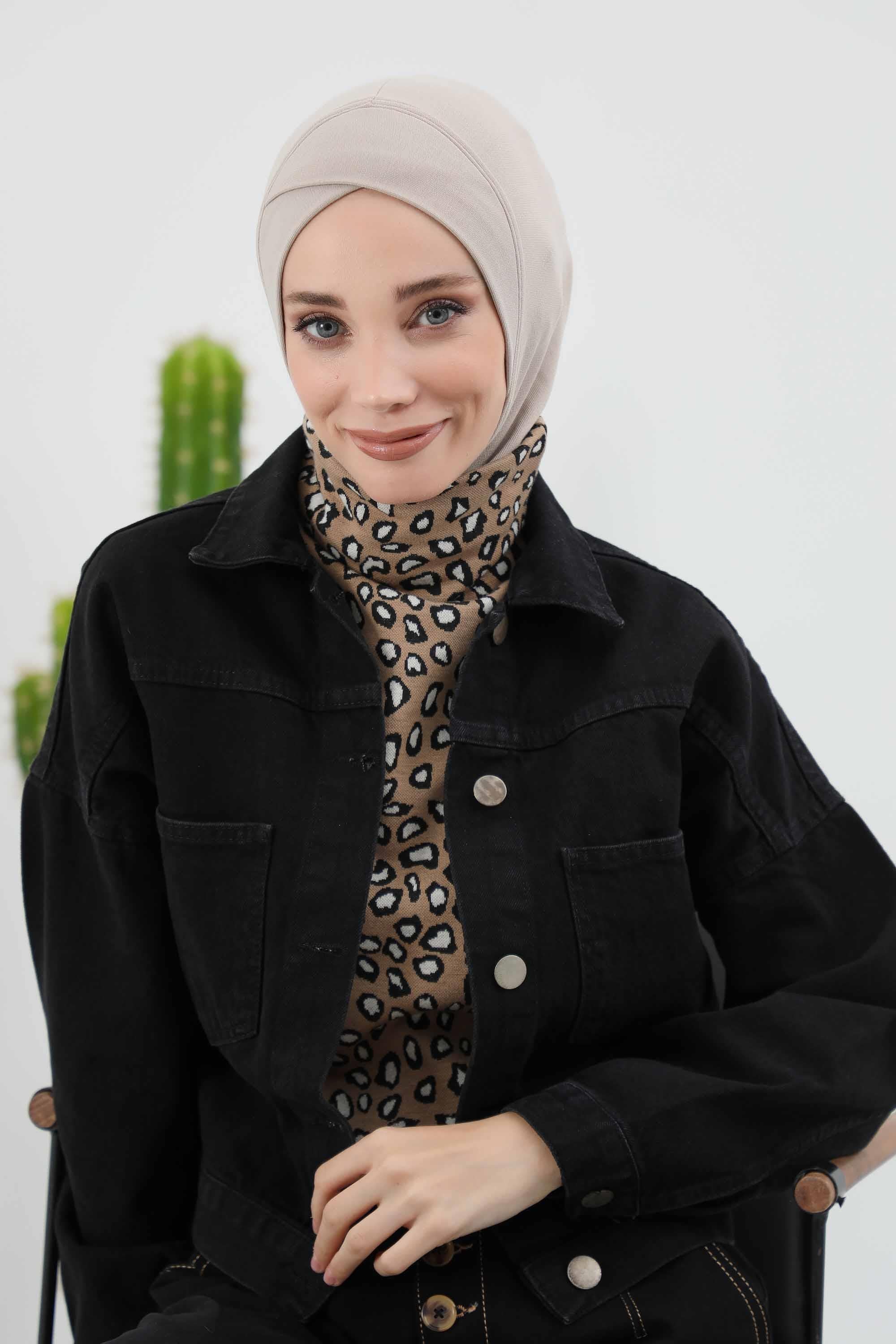 Önü Çapraz Detaylı Tesettür Bone,TB-4RB