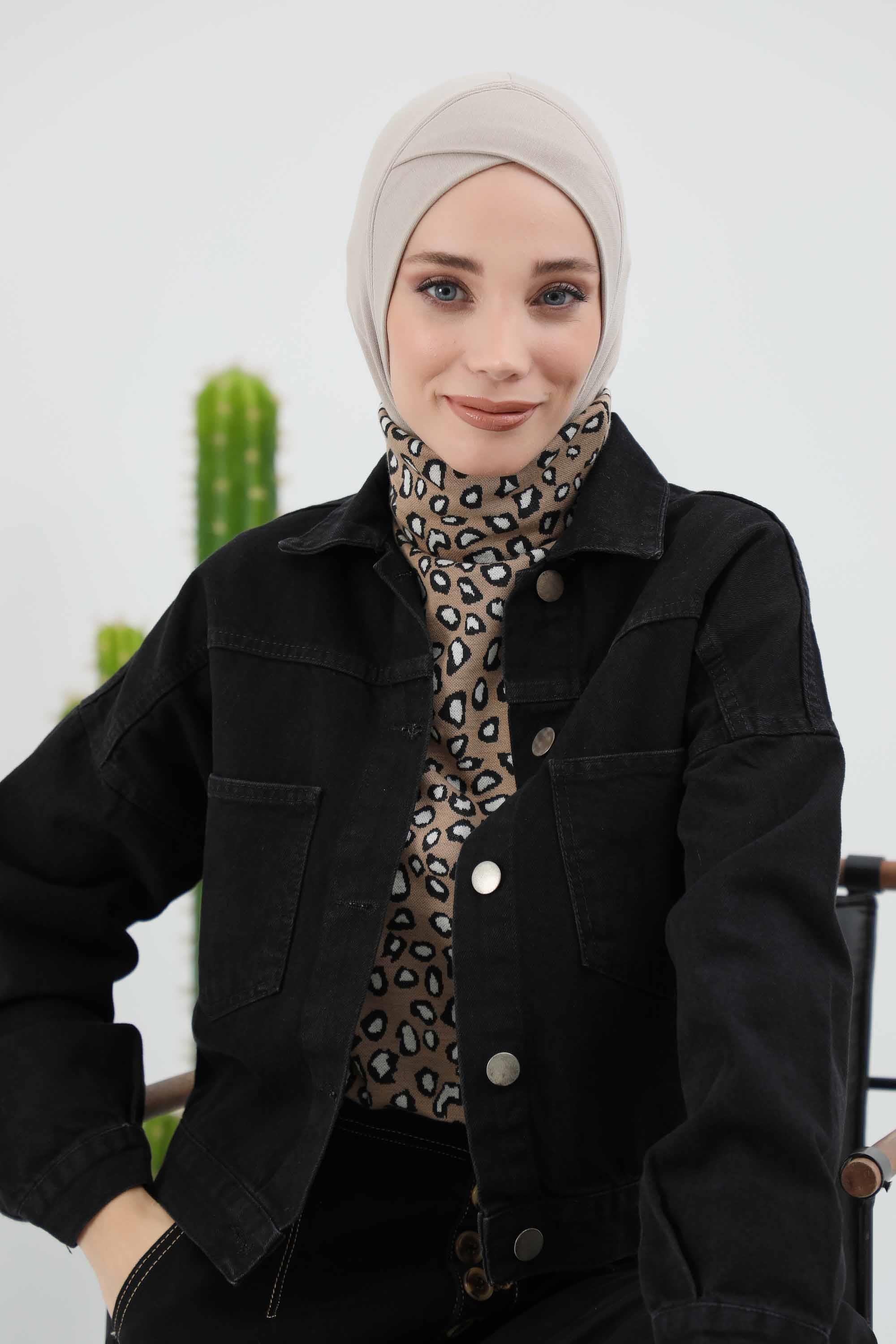 Önü Çapraz Detaylı Tesettür Bone,TB-4RB