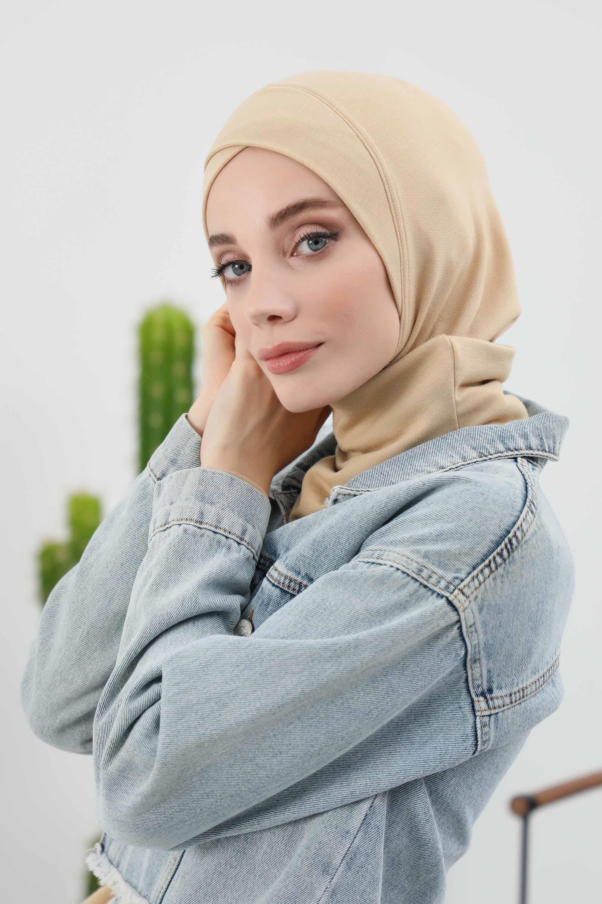 Önü Çapraz Detaylı Tesettür Bone,TB-4RB