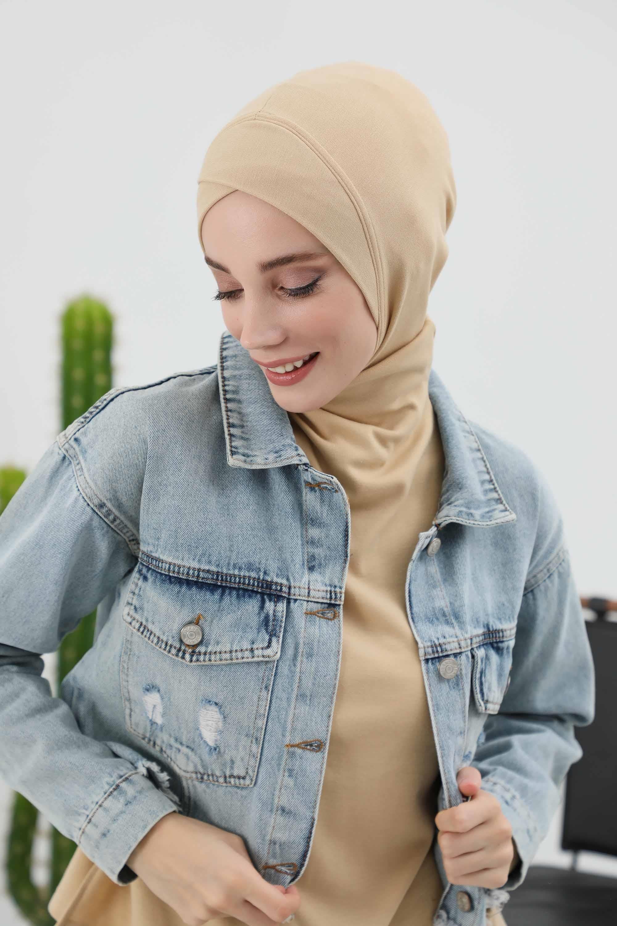 Önü Çapraz Detaylı Tesettür Bone,TB-4RB