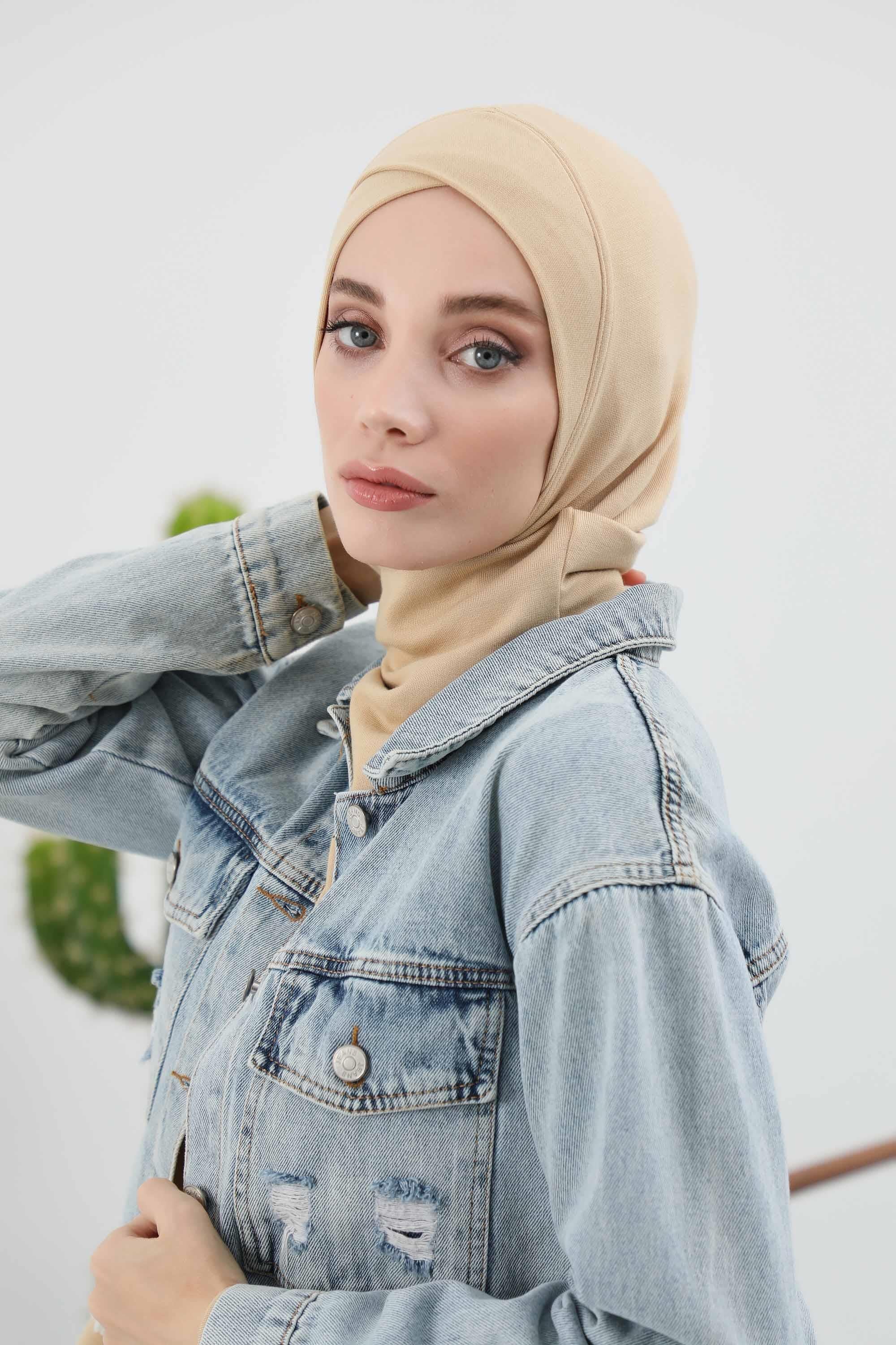 Önü Çapraz Detaylı Tesettür Bone,TB-4RB