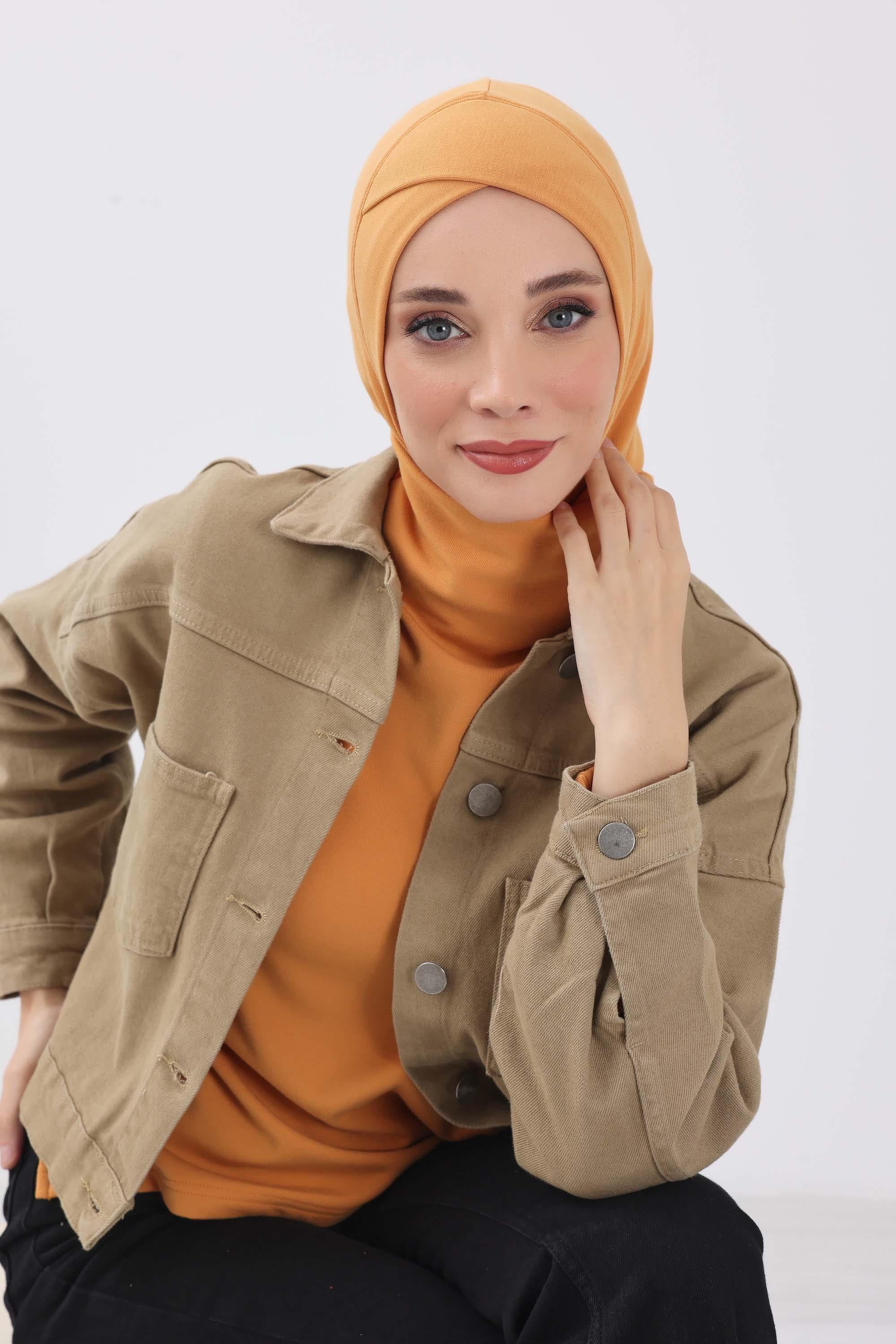 Önü Çapraz Detaylı Tesettür Bone,TB-4RB