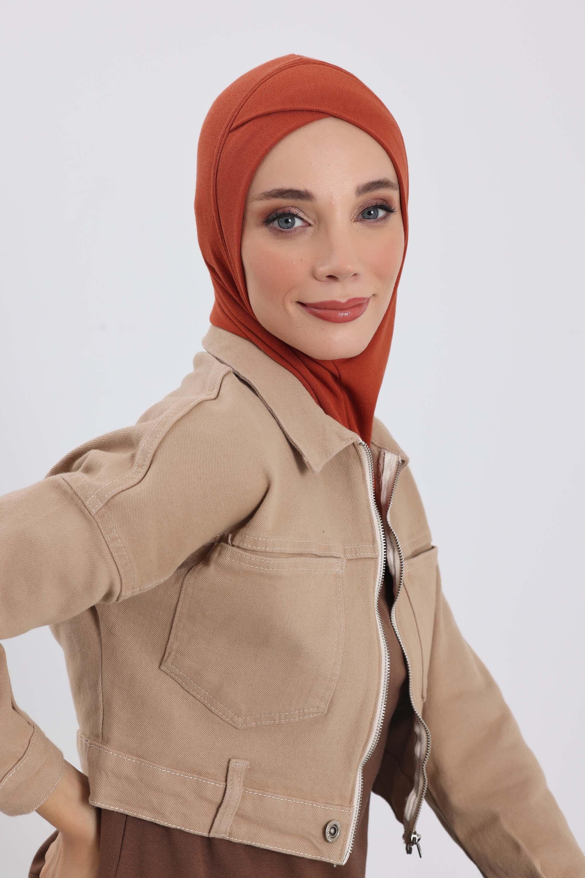 Önü Çapraz Detaylı Tesettür Bone,TB-4RB