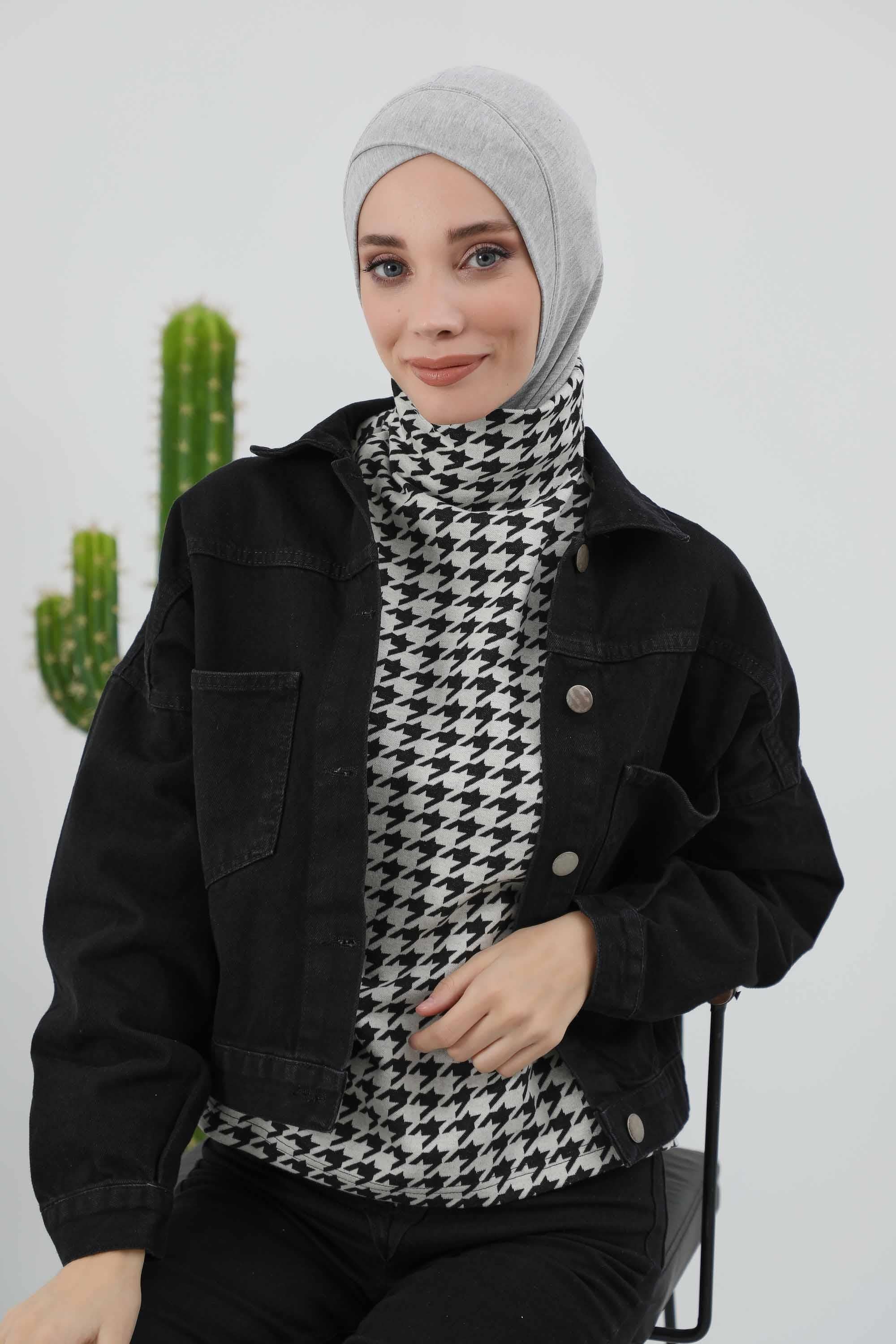 Önü Çapraz Detaylı Tesettür Bone,TB-4RB