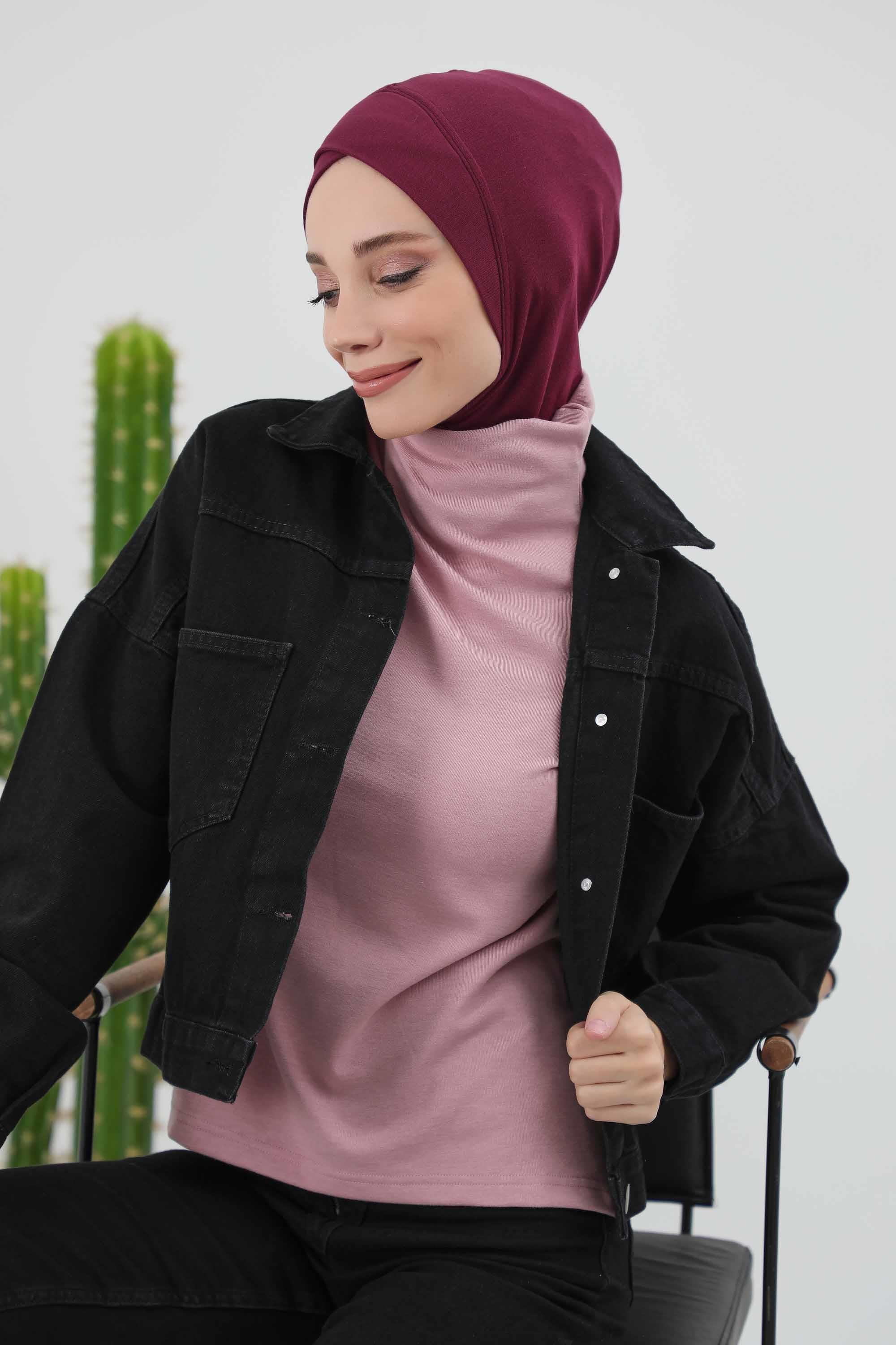 Önü Çapraz Detaylı Tesettür Bone,TB-4RB
