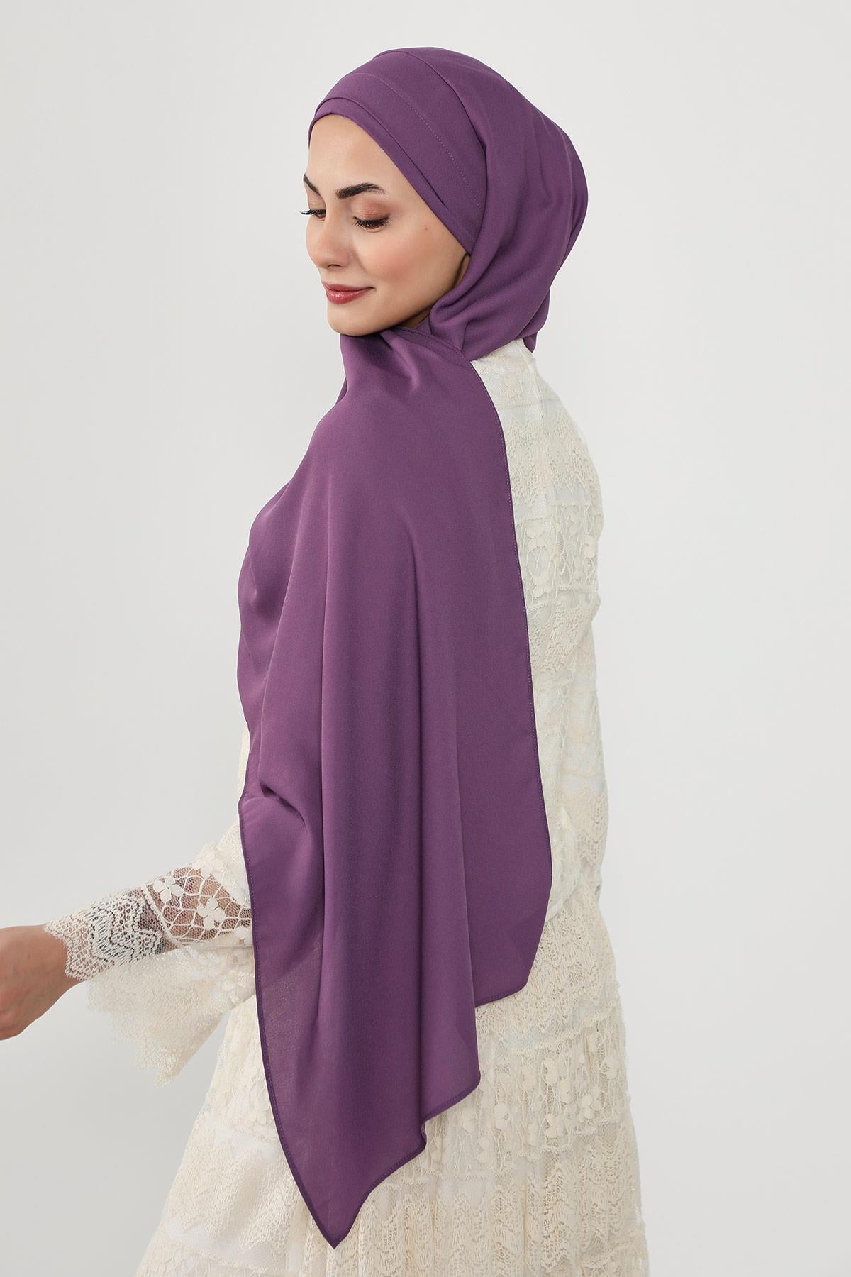 Önü Pileli Tasarım Krep Pratik Şal,PS-54