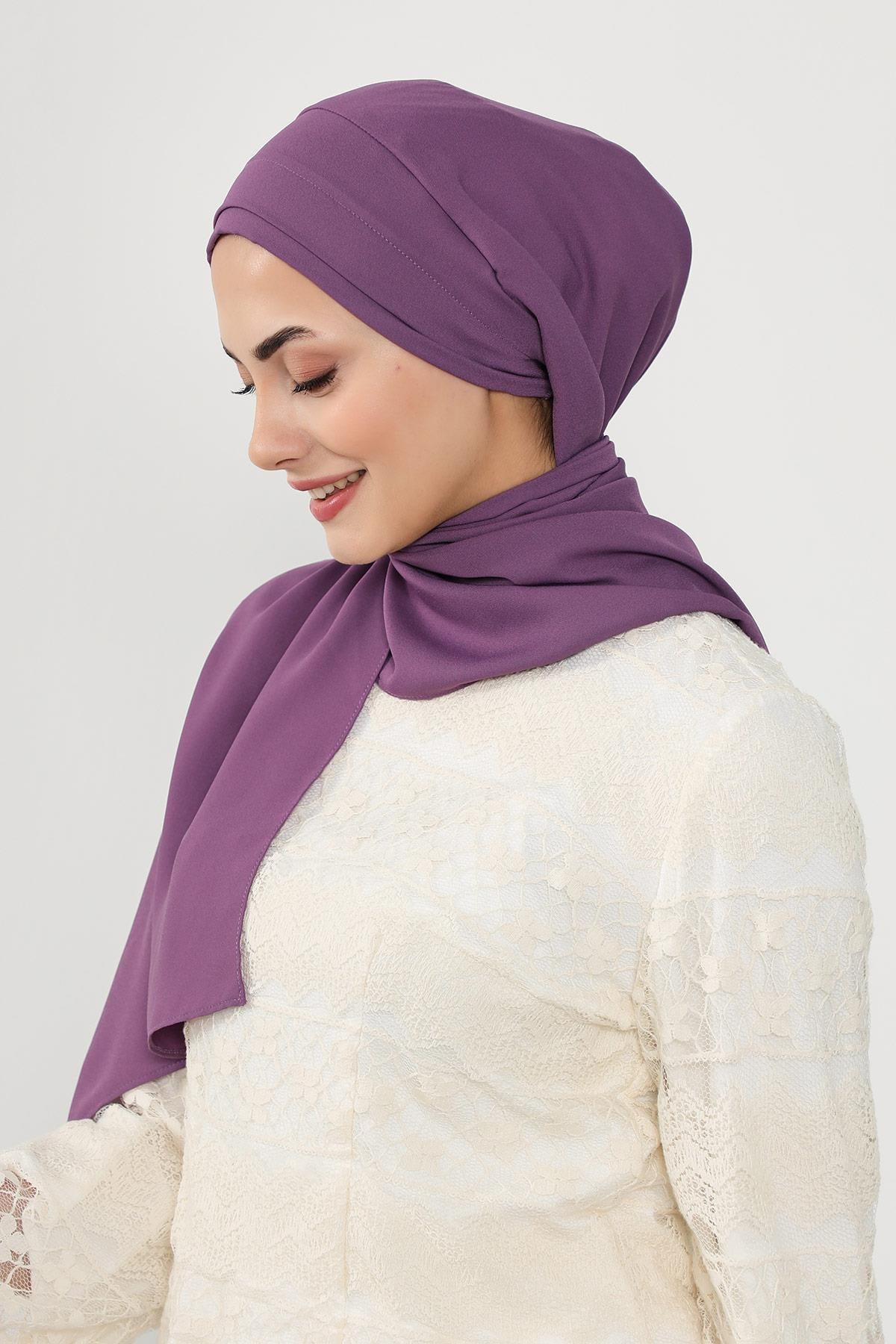 Önü Pileli Tasarım Krep Pratik Şal,PS-54