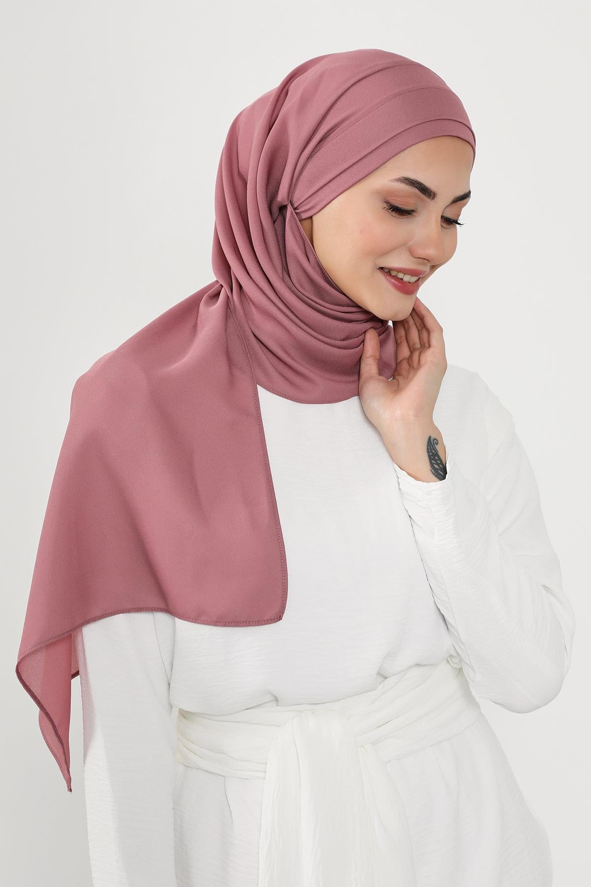 Önü Pileli Tasarım Krep Pratik Şal,PS-54