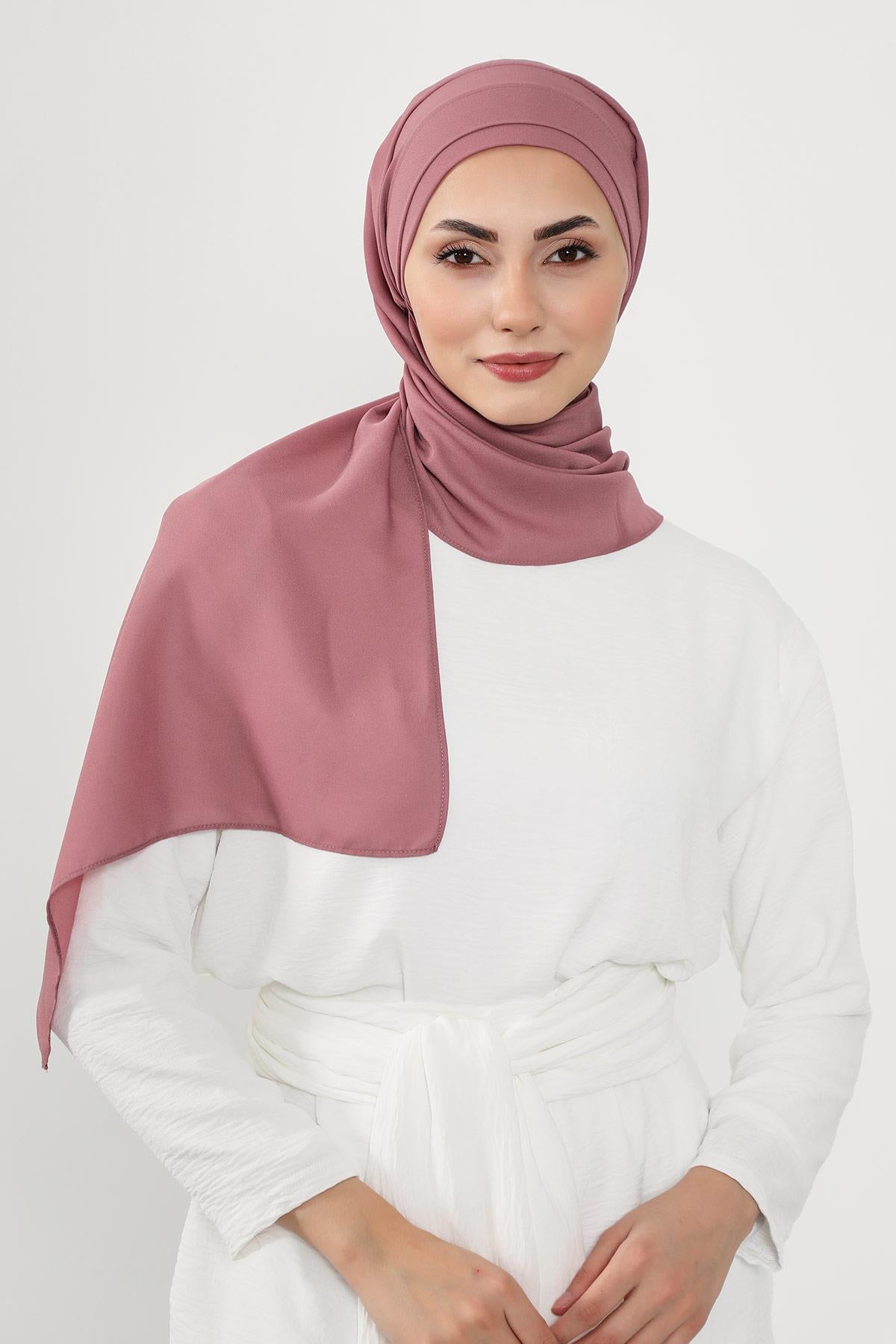 Önü Pileli Tasarım Krep Pratik Şal,PS-54