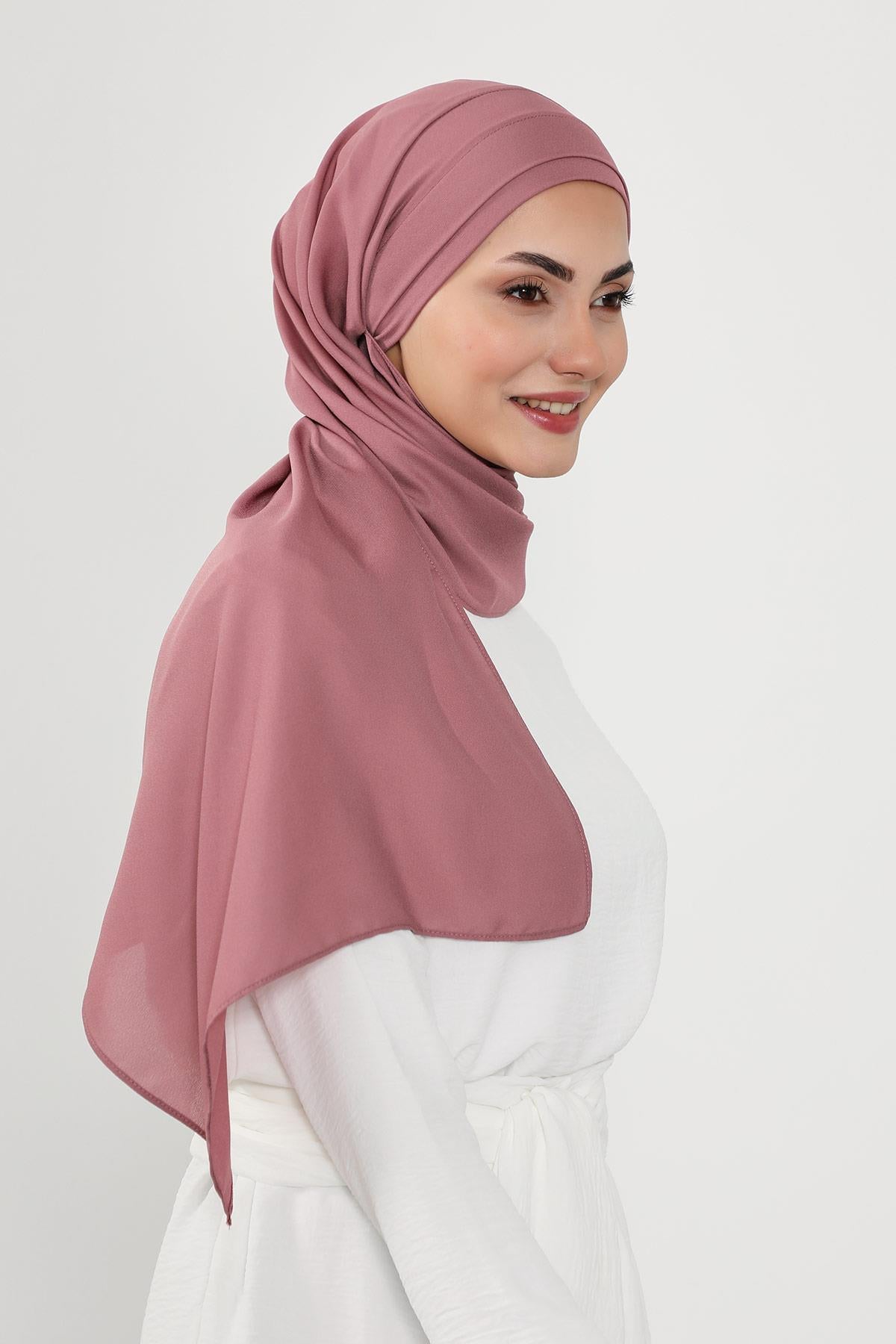 Önü Pileli Tasarım Krep Pratik Şal,PS-54