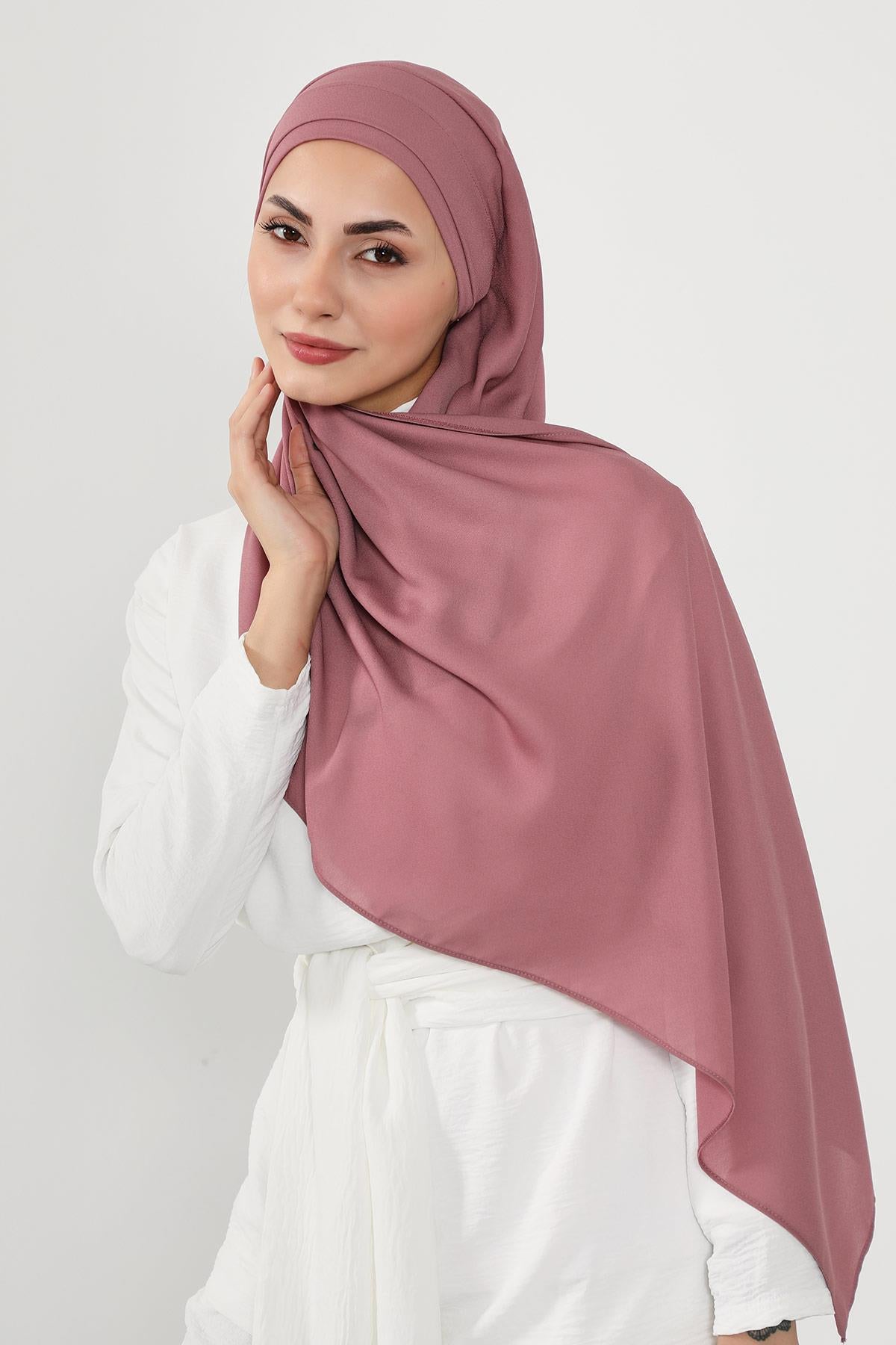 Önü Pileli Tasarım Krep Pratik Şal,PS-54