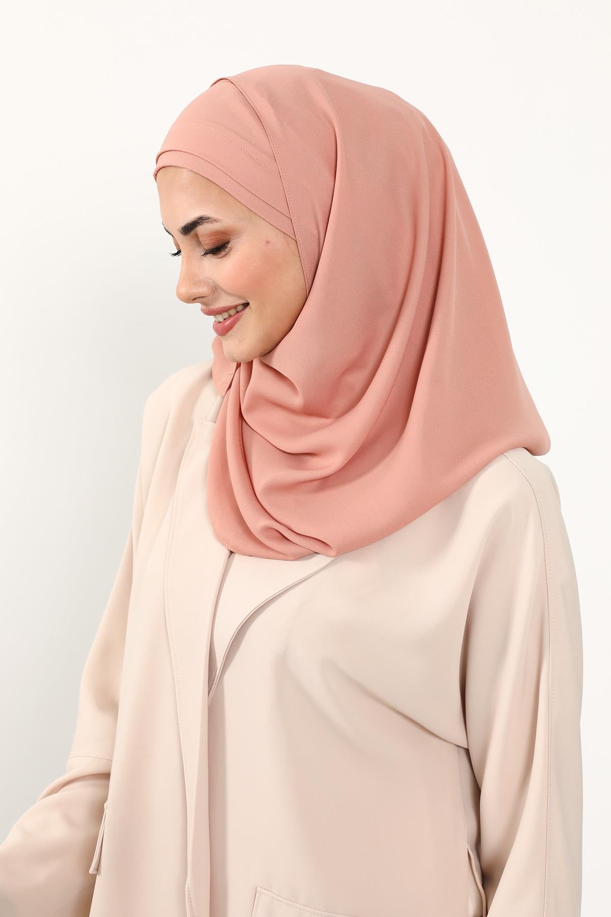 Önü Pileli Tasarım Krep Pratik Şal,PS-54