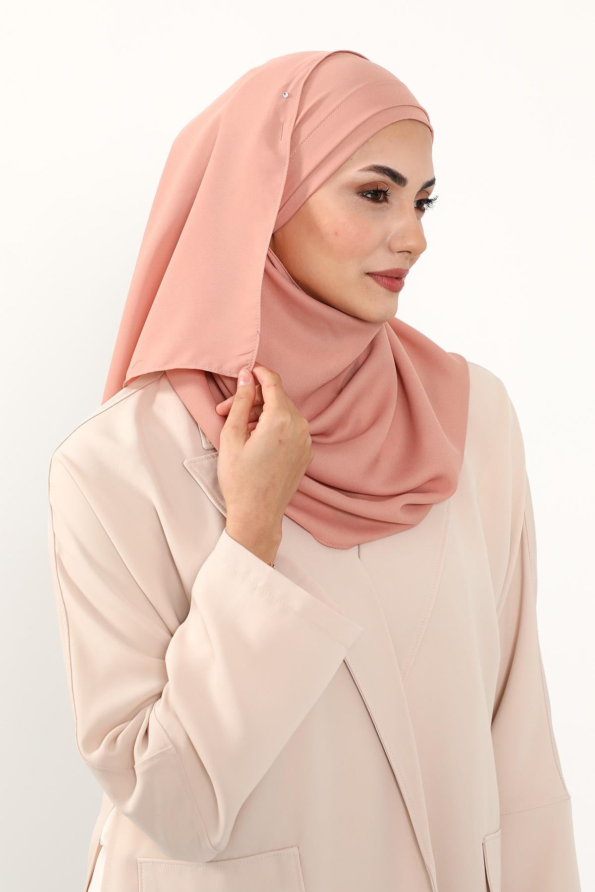 Önü Pileli Tasarım Krep Pratik Şal,PS-54