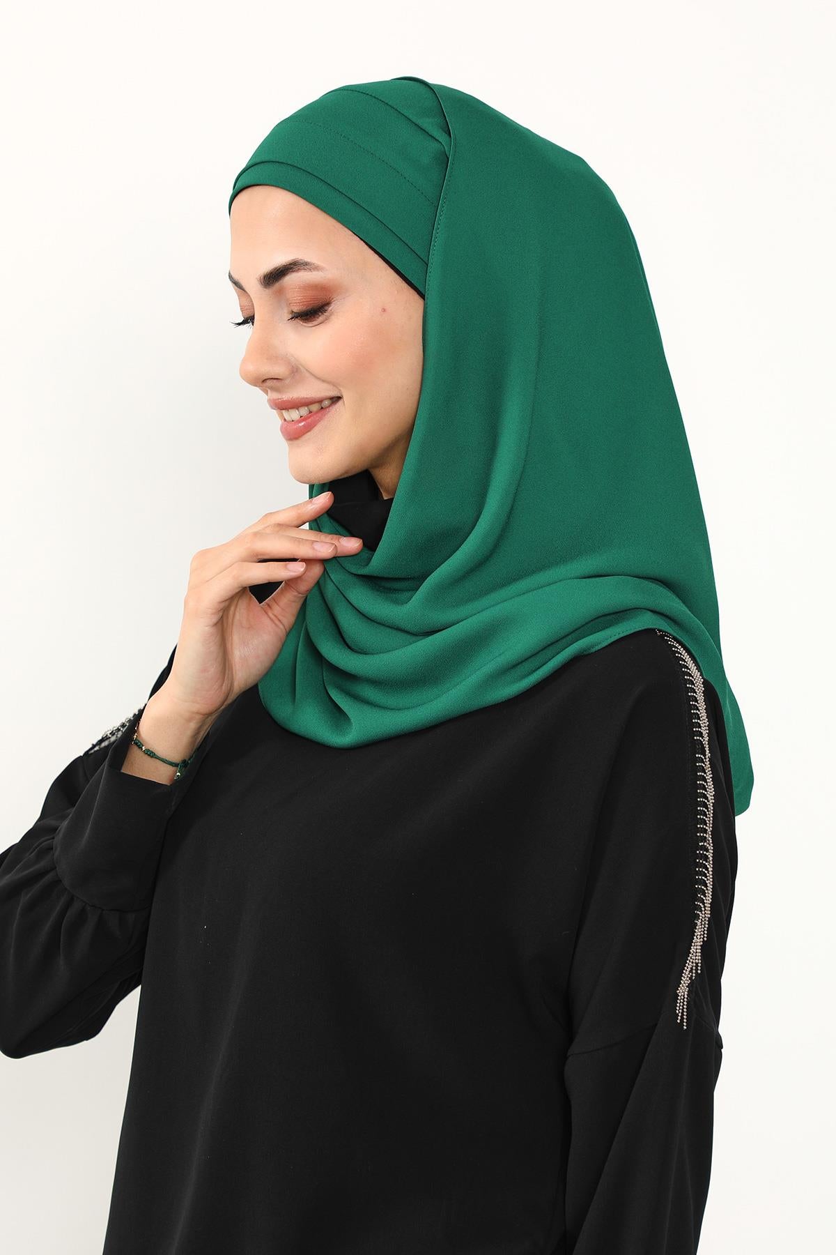 Önü Pileli Tasarım Krep Pratik Şal,PS-54