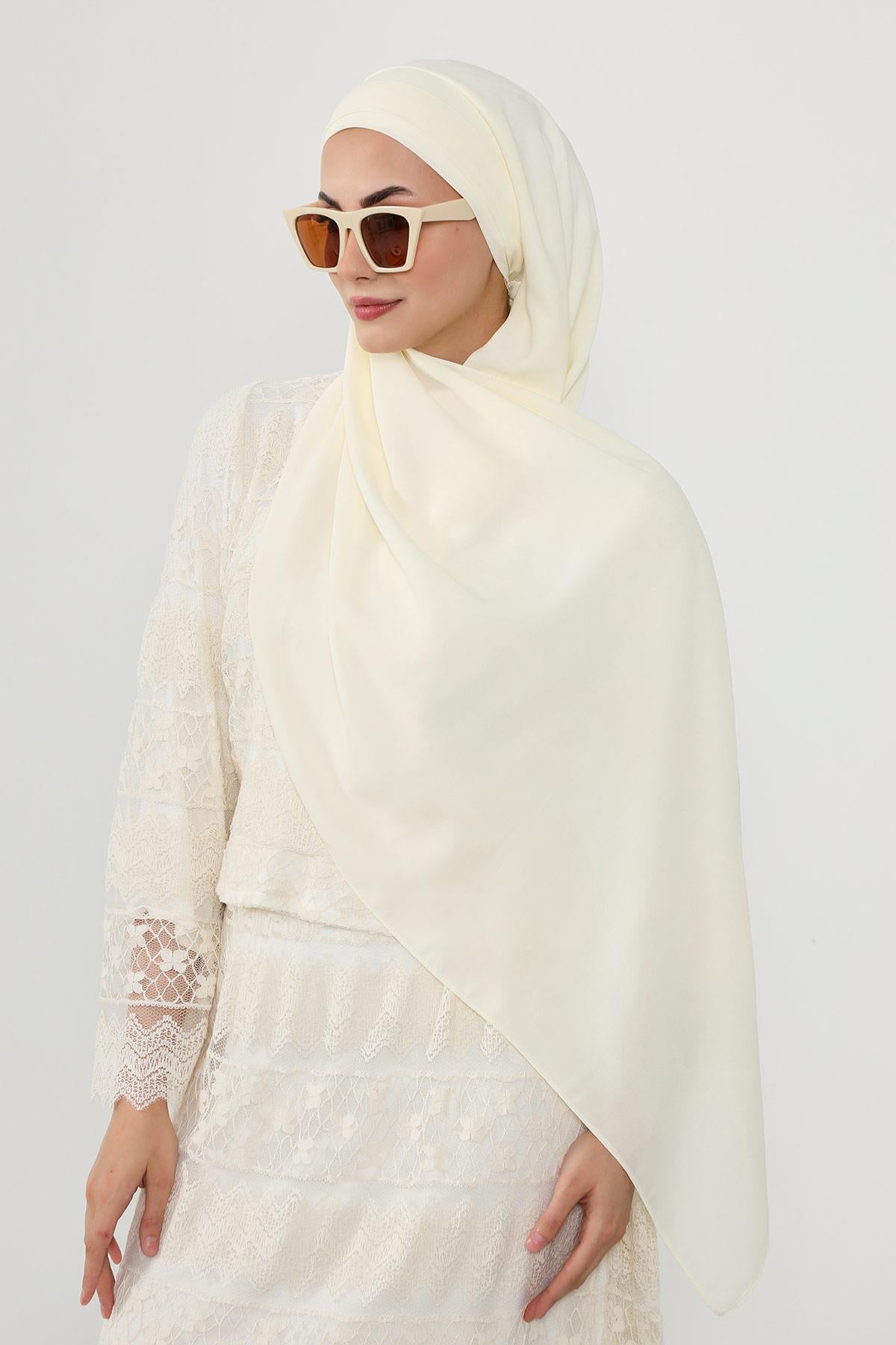 Önü Pileli Tasarım Krep Pratik Şal,PS-54