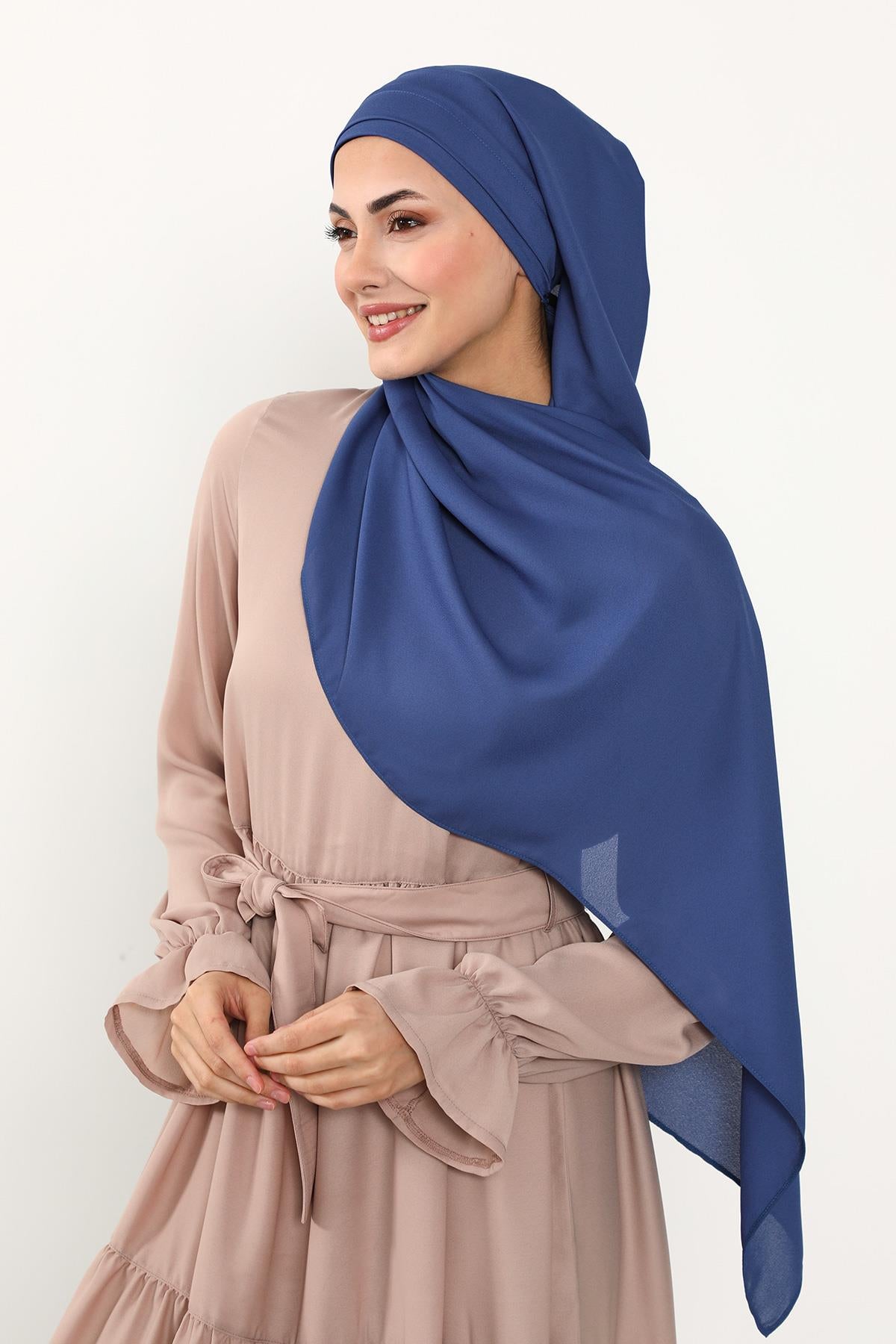 Önü Pileli Tasarım Krep Pratik Şal,PS-54