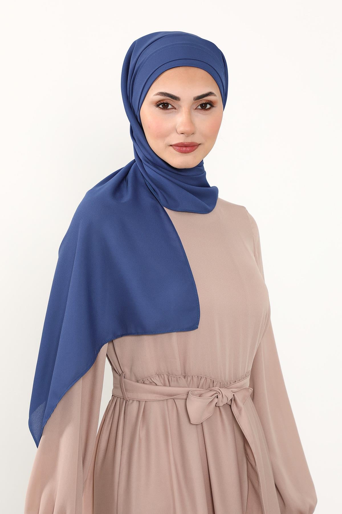 Önü Pileli Tasarım Krep Pratik Şal,PS-54