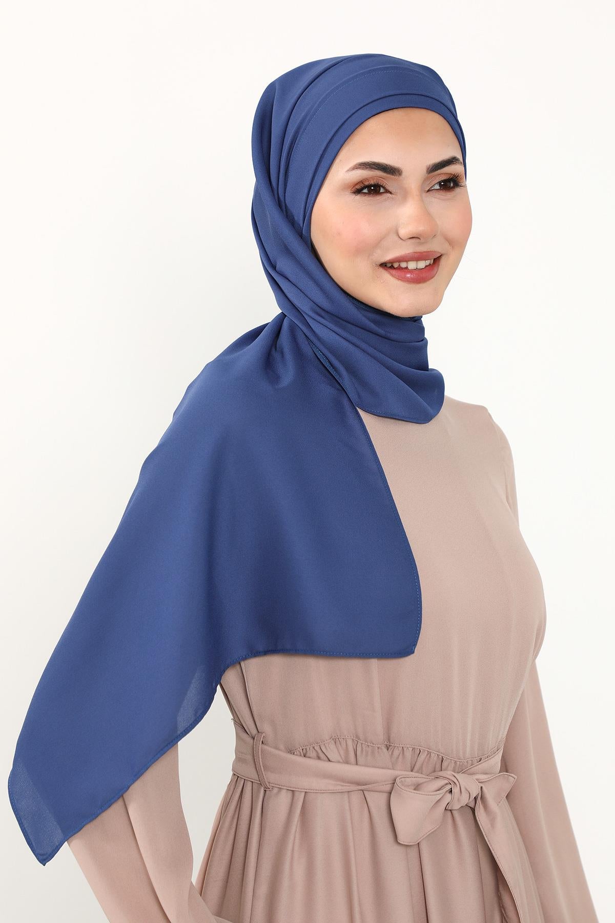 Önü Pileli Tasarım Krep Pratik Şal,PS-54