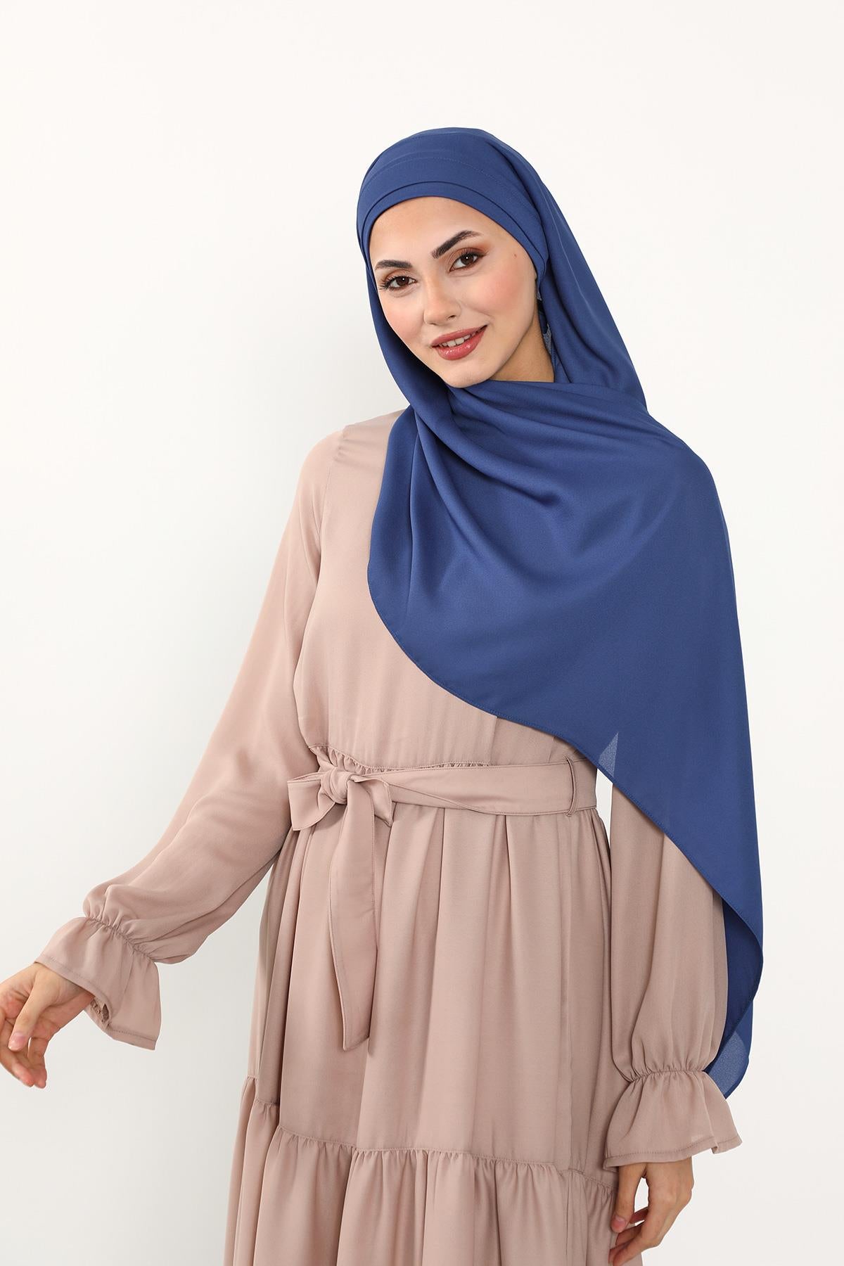 Önü Pileli Tasarım Krep Pratik Şal,PS-54